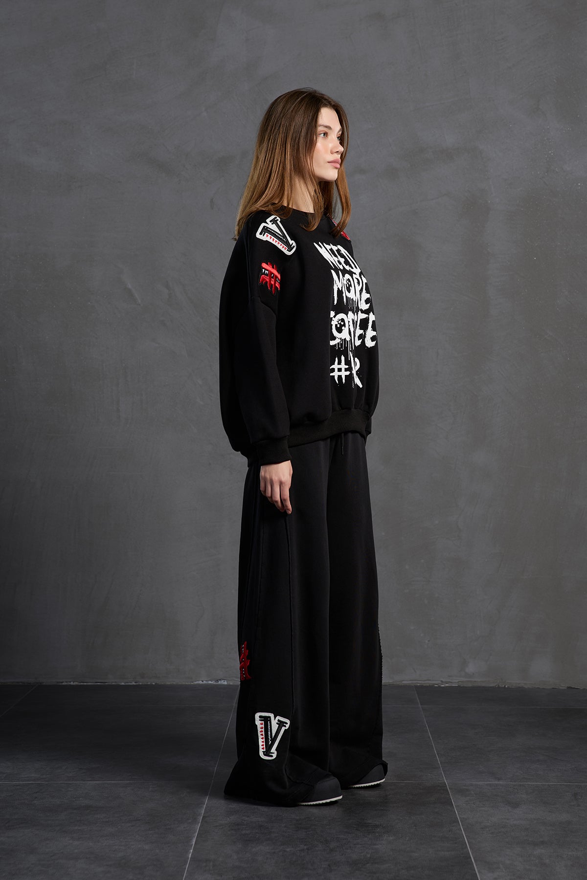 Siyah Oversize Esofman Pantolon 18158