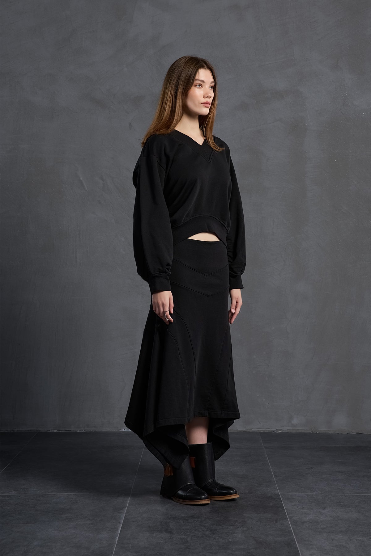 Siyah Oversize Sweatshirt 18159