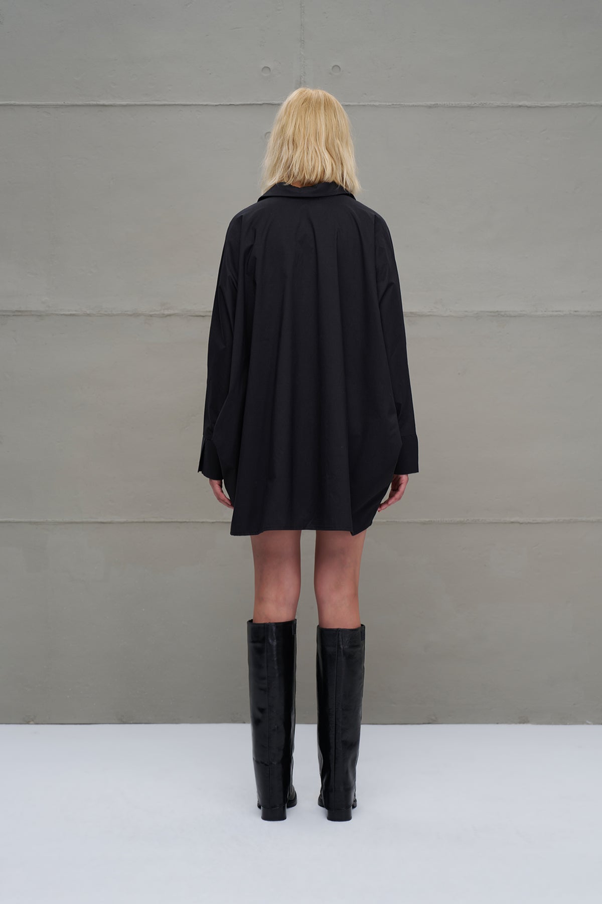 Siyah Oversize Poplin Gömlek 18179