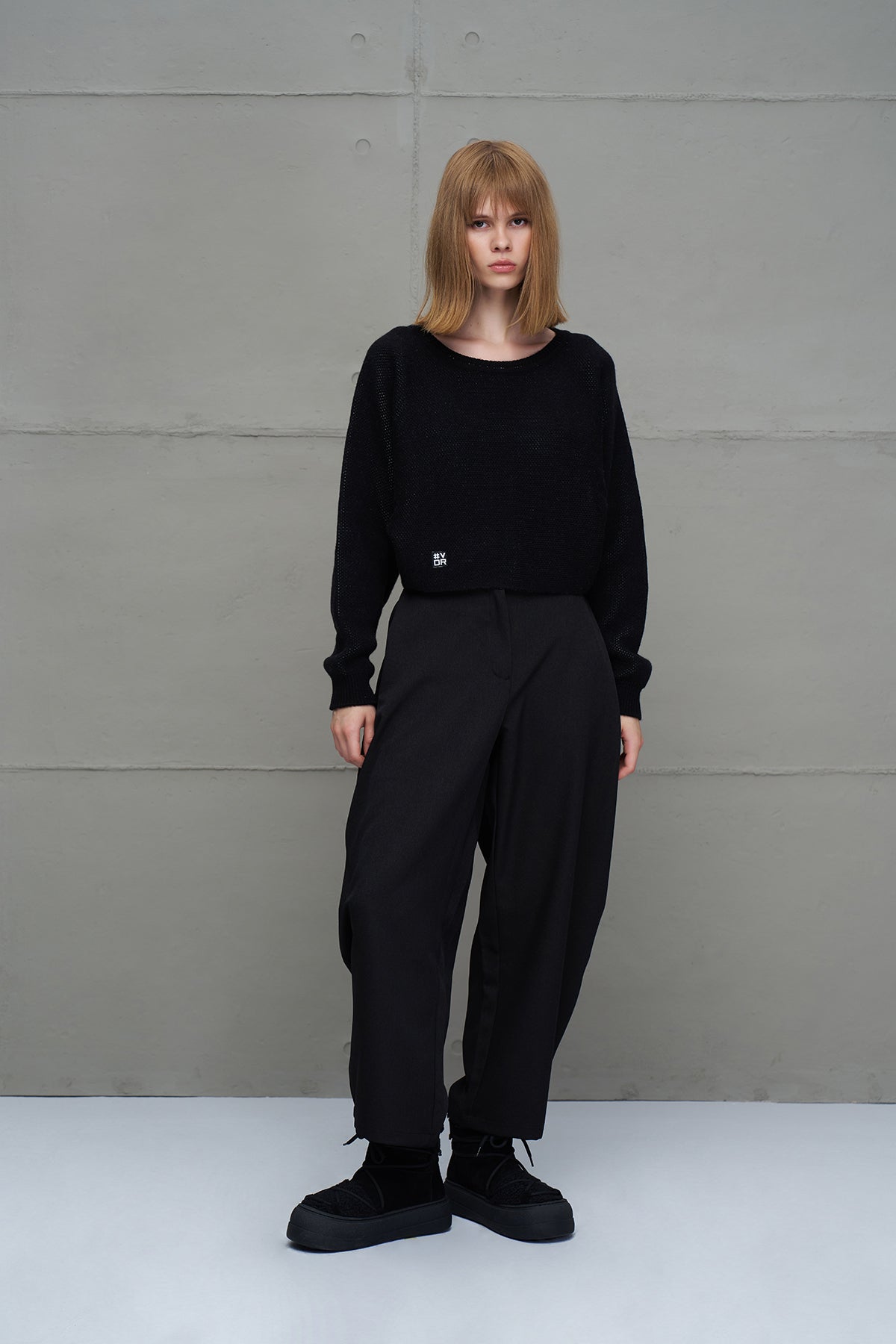 Siyah Yüksek Bel Balon Pantolon 18199