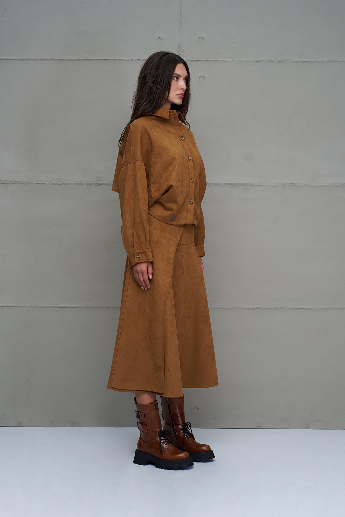 Kahverengi Genis Kollu Gömlek 18207