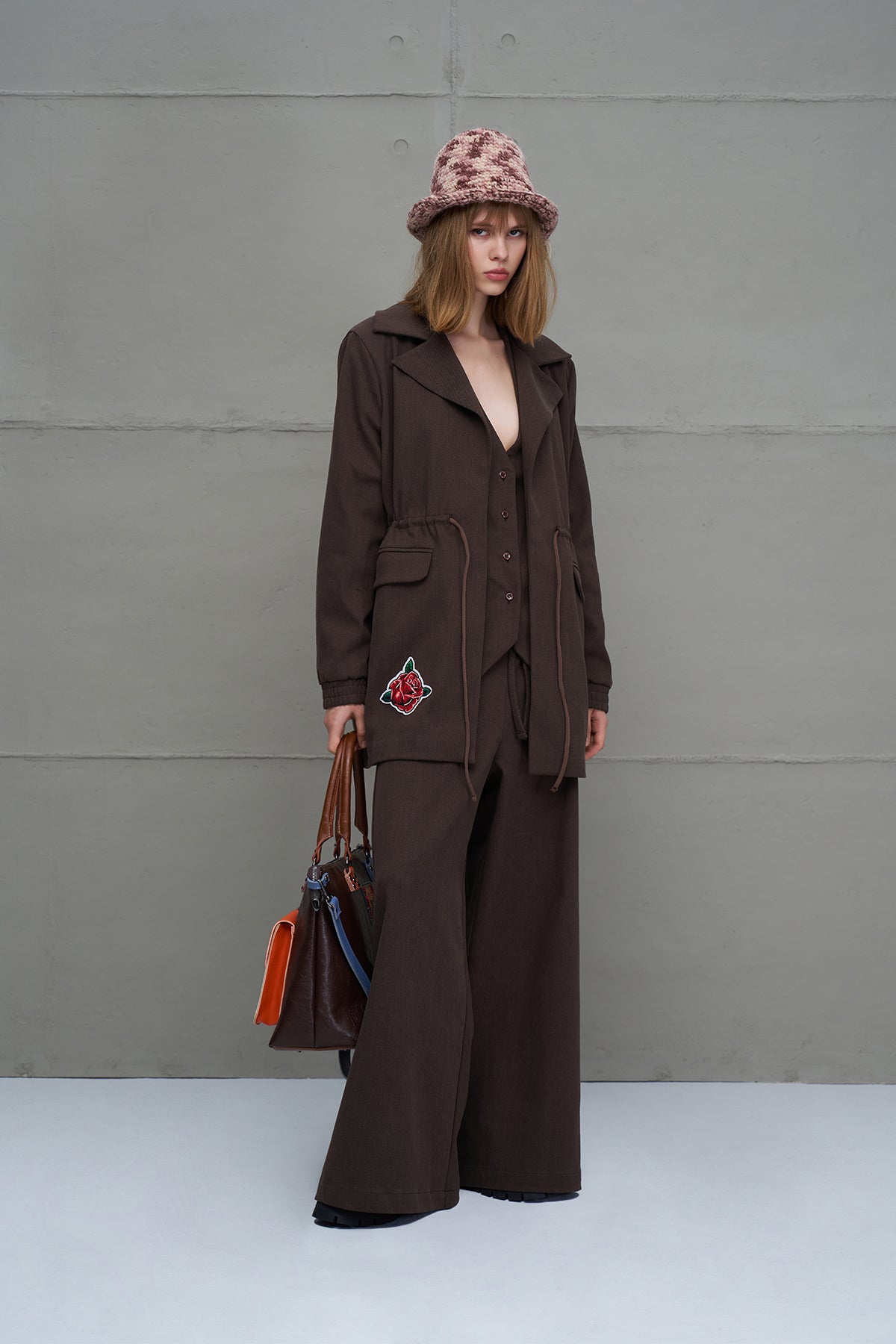 Kahverengi Baskili Ceket 18211