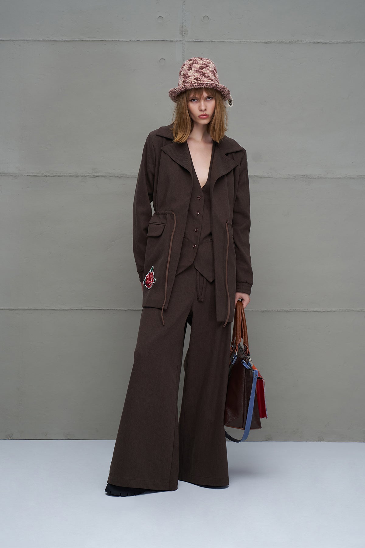 Kahverengi Baskili Ceket 18211