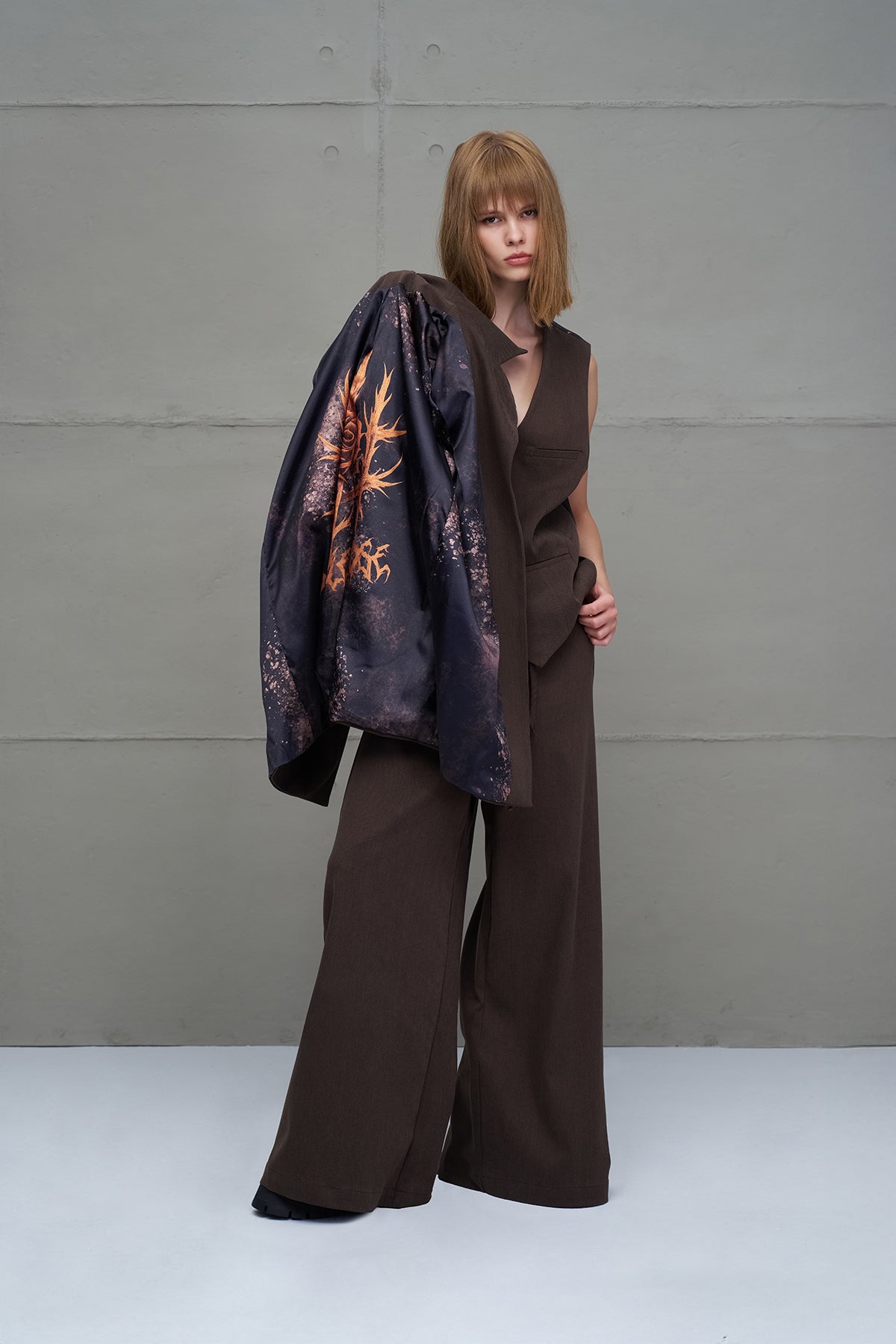 Kahverengi Baskili Ceket 18211