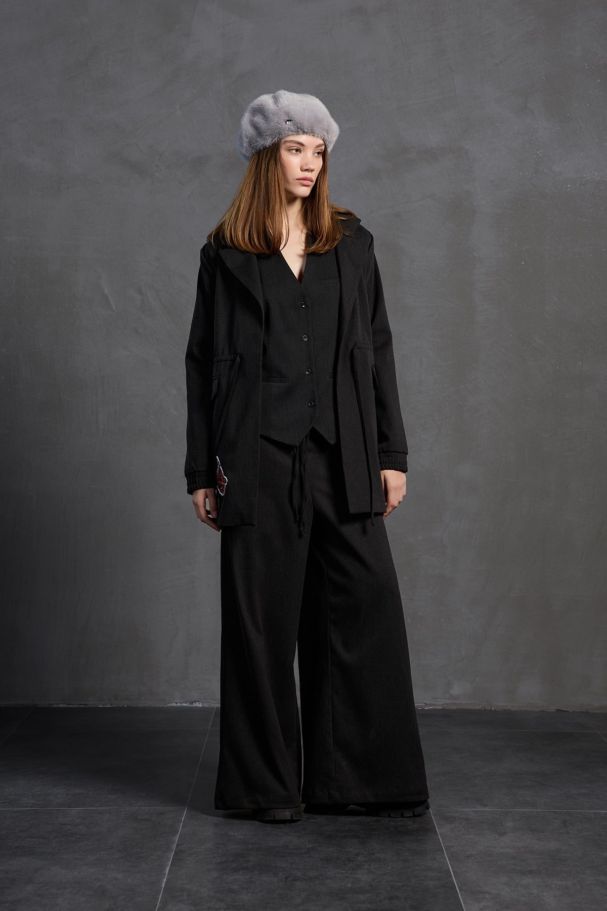 Siyah Baskili Ceket 18211