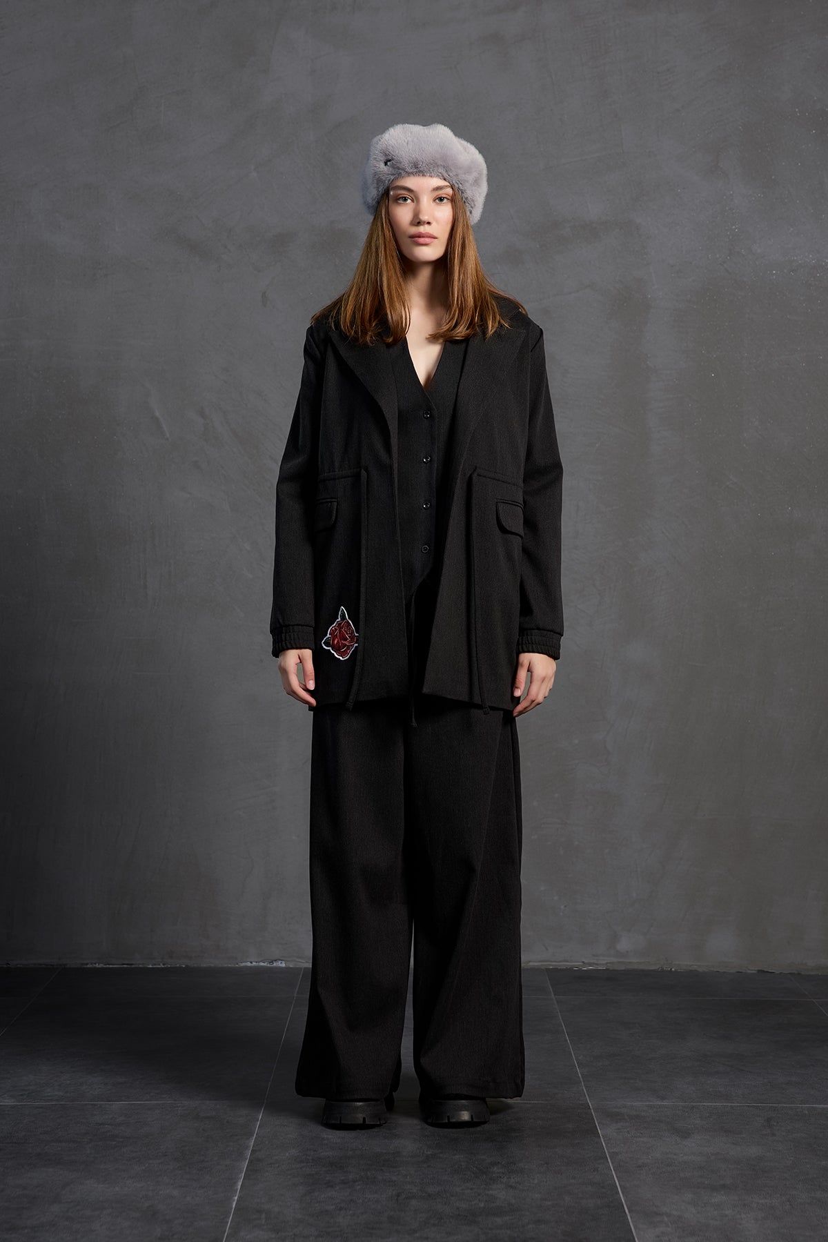 Siyah Baskili Ceket 18211