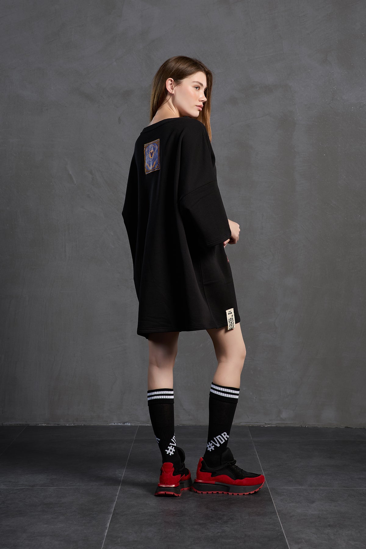Siyah Oversize Sweatshirt 18215