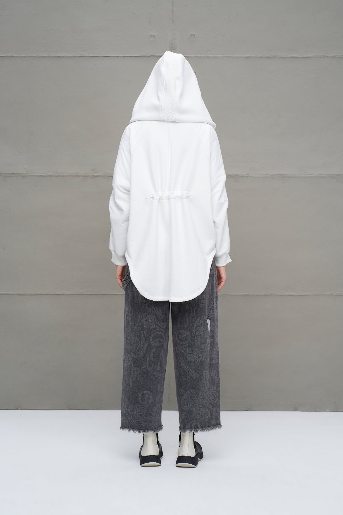 Ekru Kapüsonlu Oversize Sweatshirt 18242