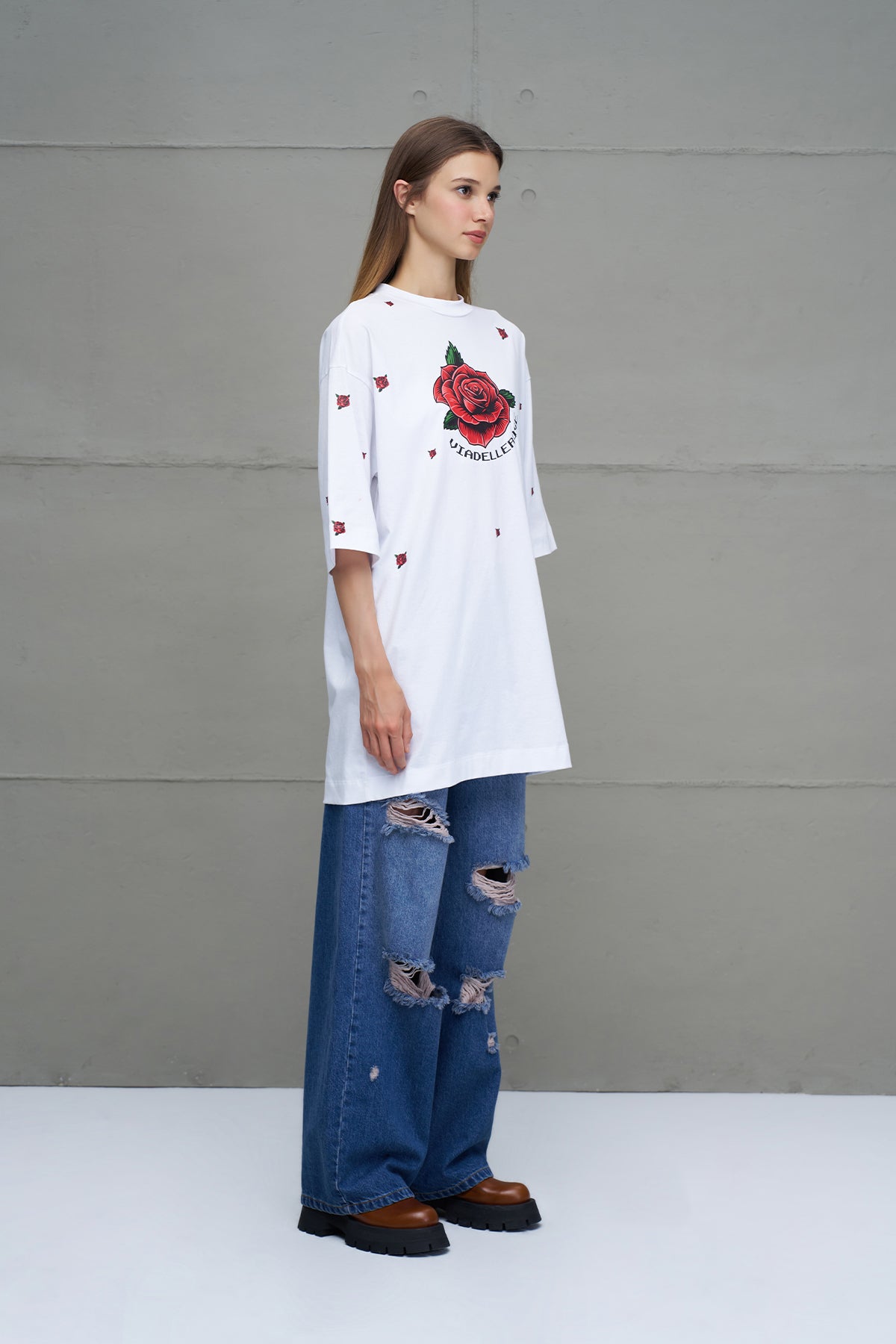Beyaz Oversize Tunik 18244