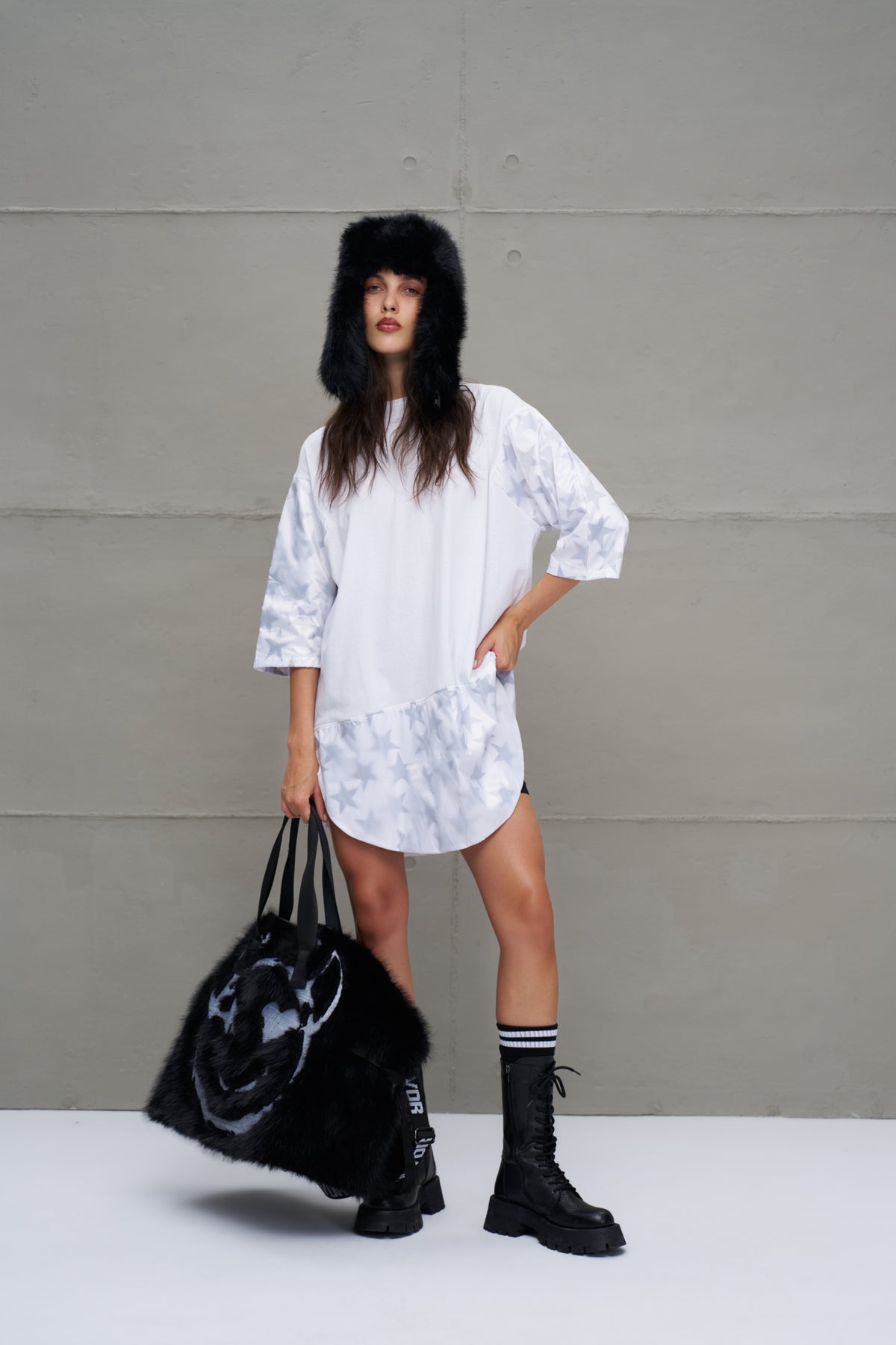 Beyaz Oversize T-Shirt 18245