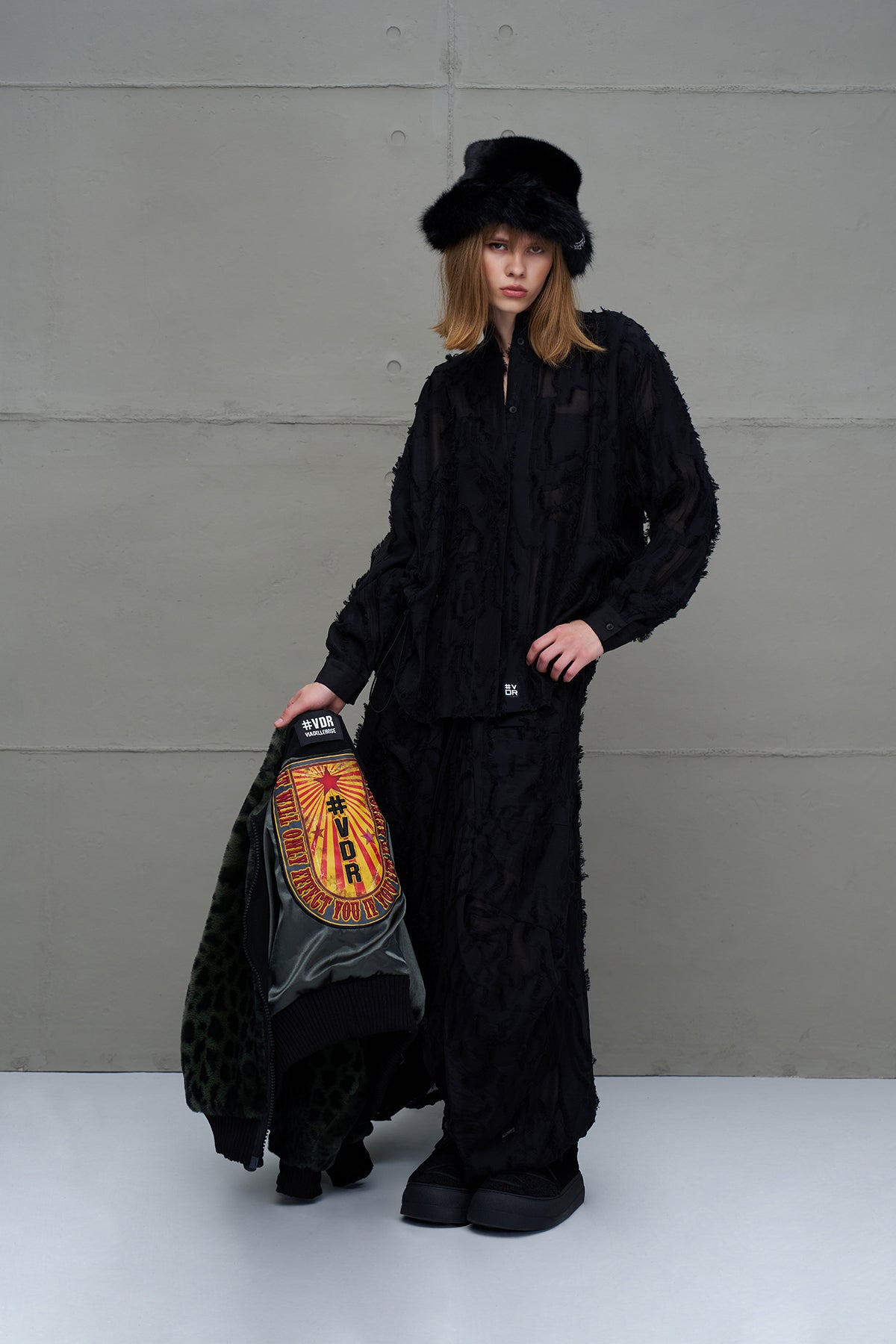 Yesil Siyah Leopar Desenli Oversize Pilot Ceket 18260