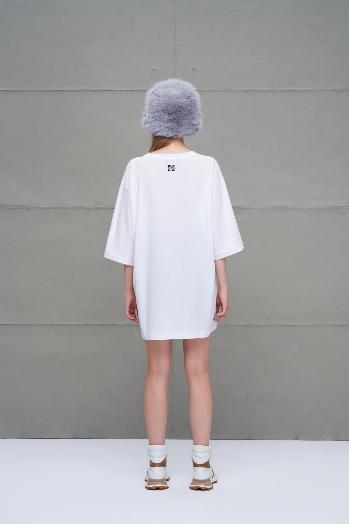 Beyaz Baskili Oversize T-Shirt 18263