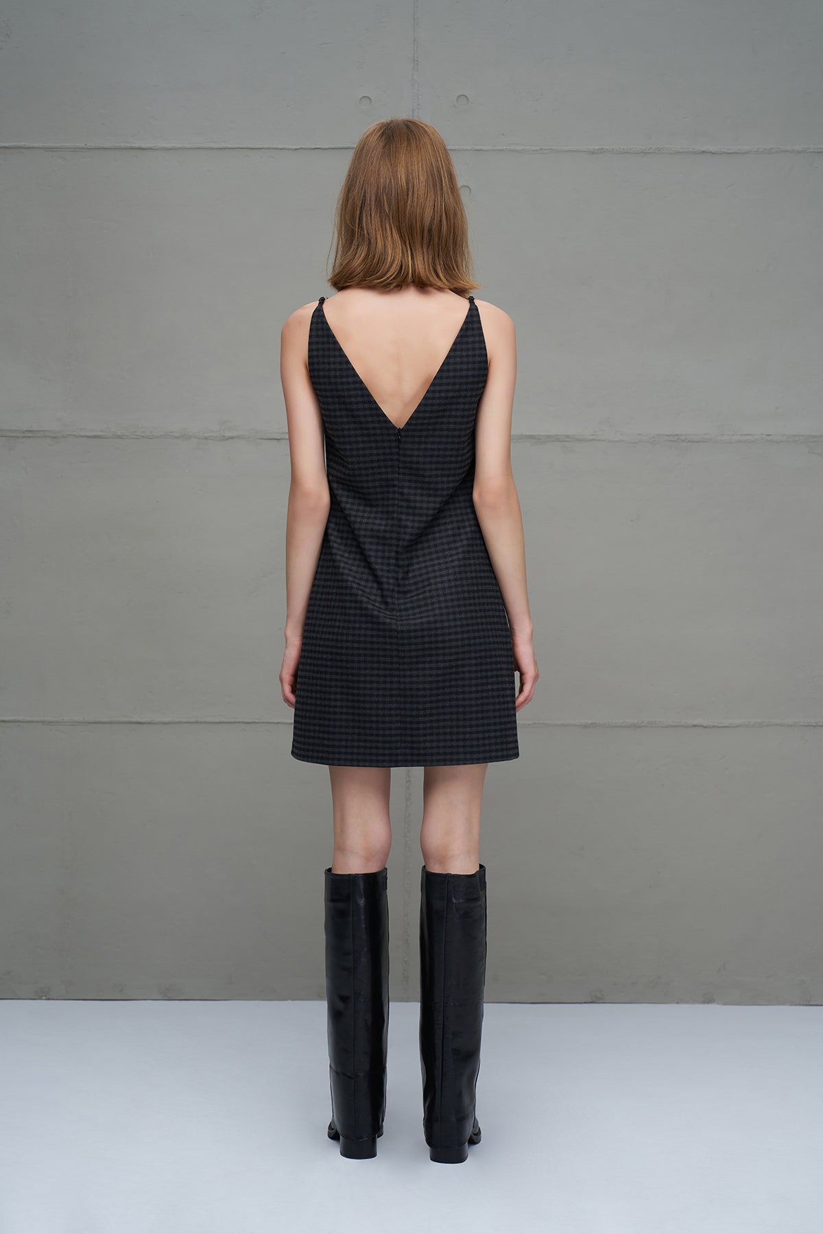 Siyah Dantel Detayli Kisa Elbise 18271