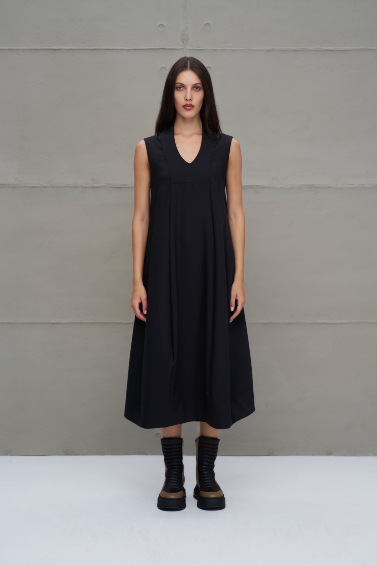 Siyah Balon Formlu Oversize Elbise 18283