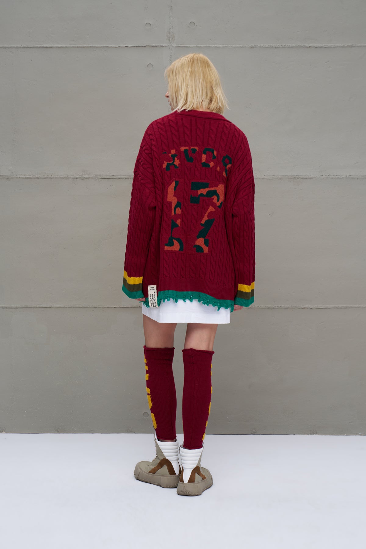 Bordo Hardal Logo Detayli Triko Tozluk 18287
