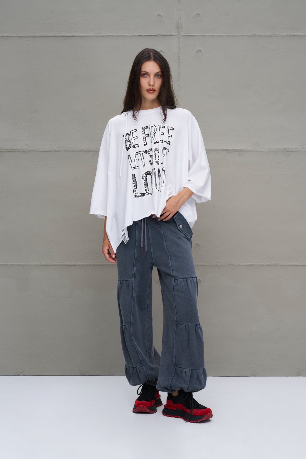 Antrasit Cepli Oversize Kargo Pantolon 18295