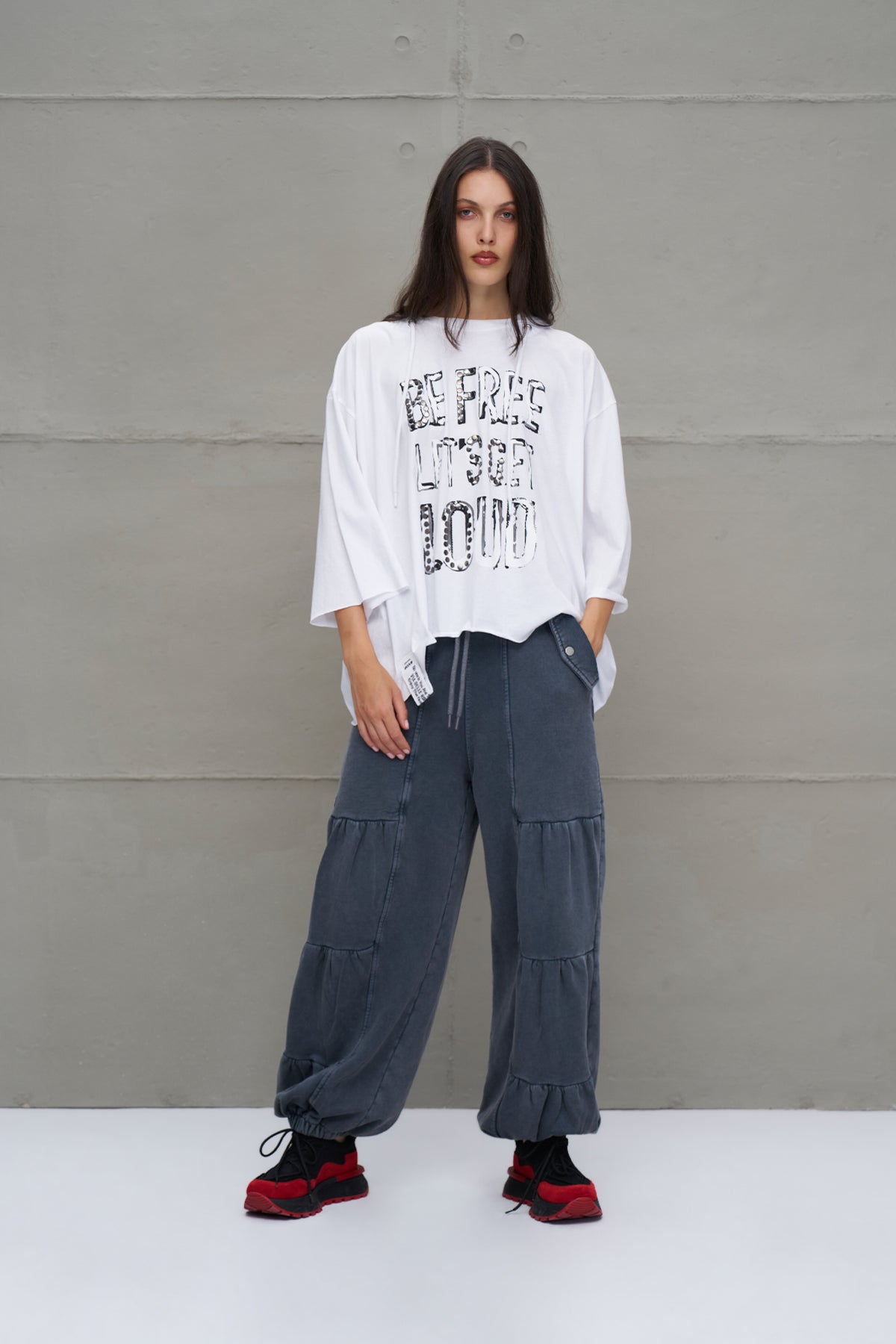 Antrasit Cepli Oversize Kargo Pantolon 18295