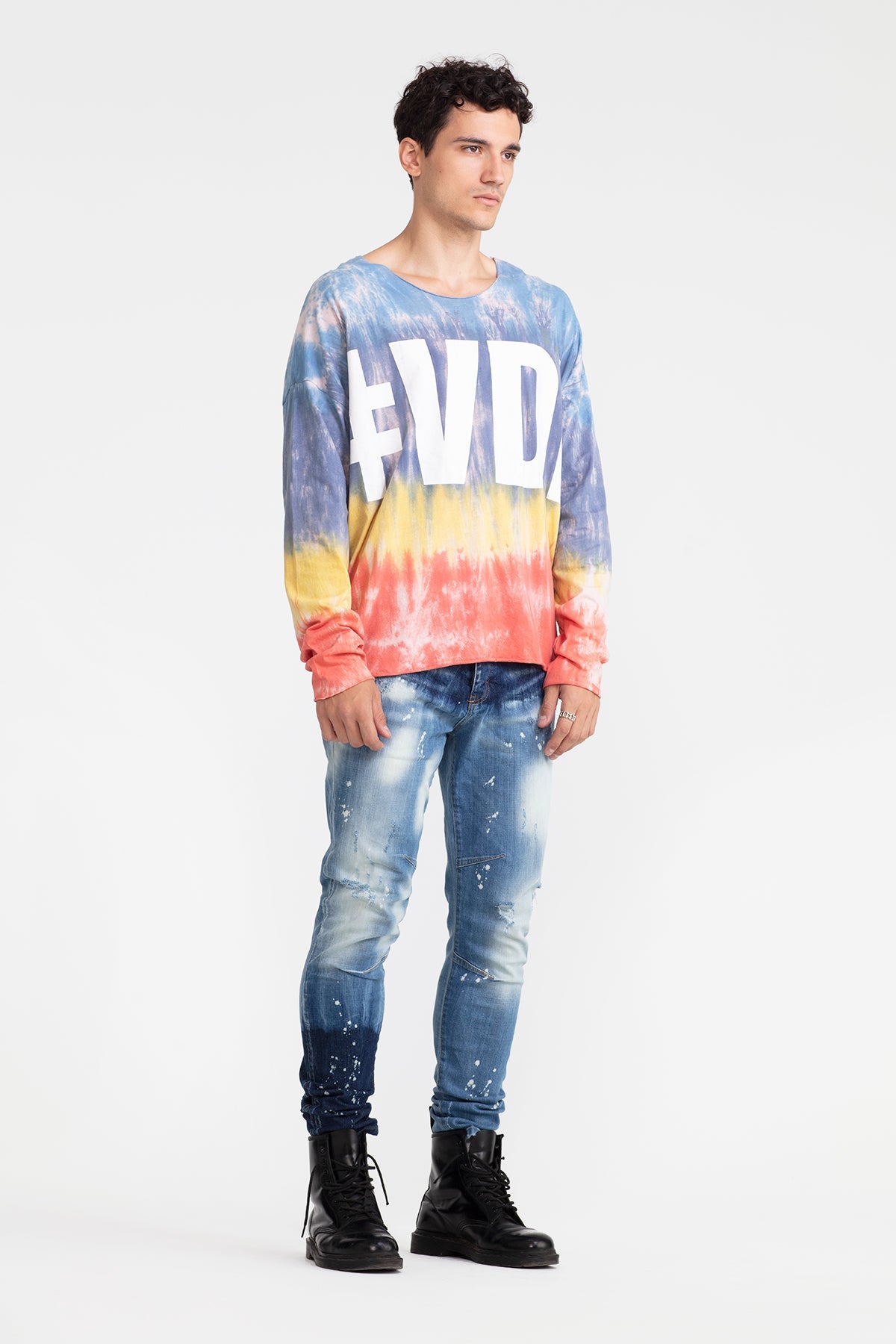 Çok Renkli Batik Uzun T-shirt 1059