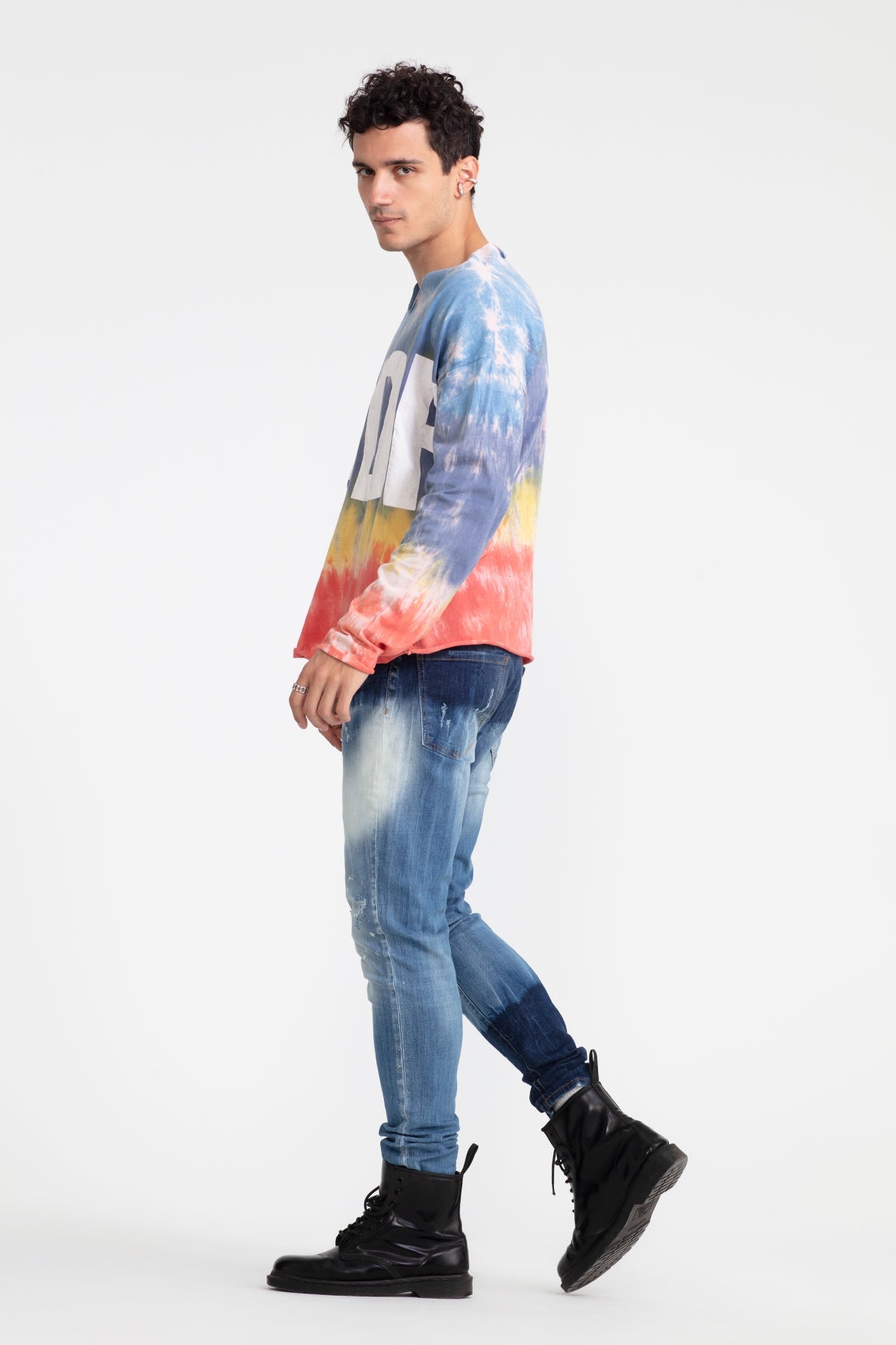 Çok Renkli Batik Uzun T-shirt 1059