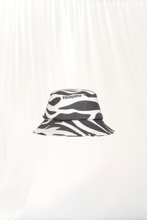 Siyah Ekru Zebra Desenli Balıkçı Şapka Joe3