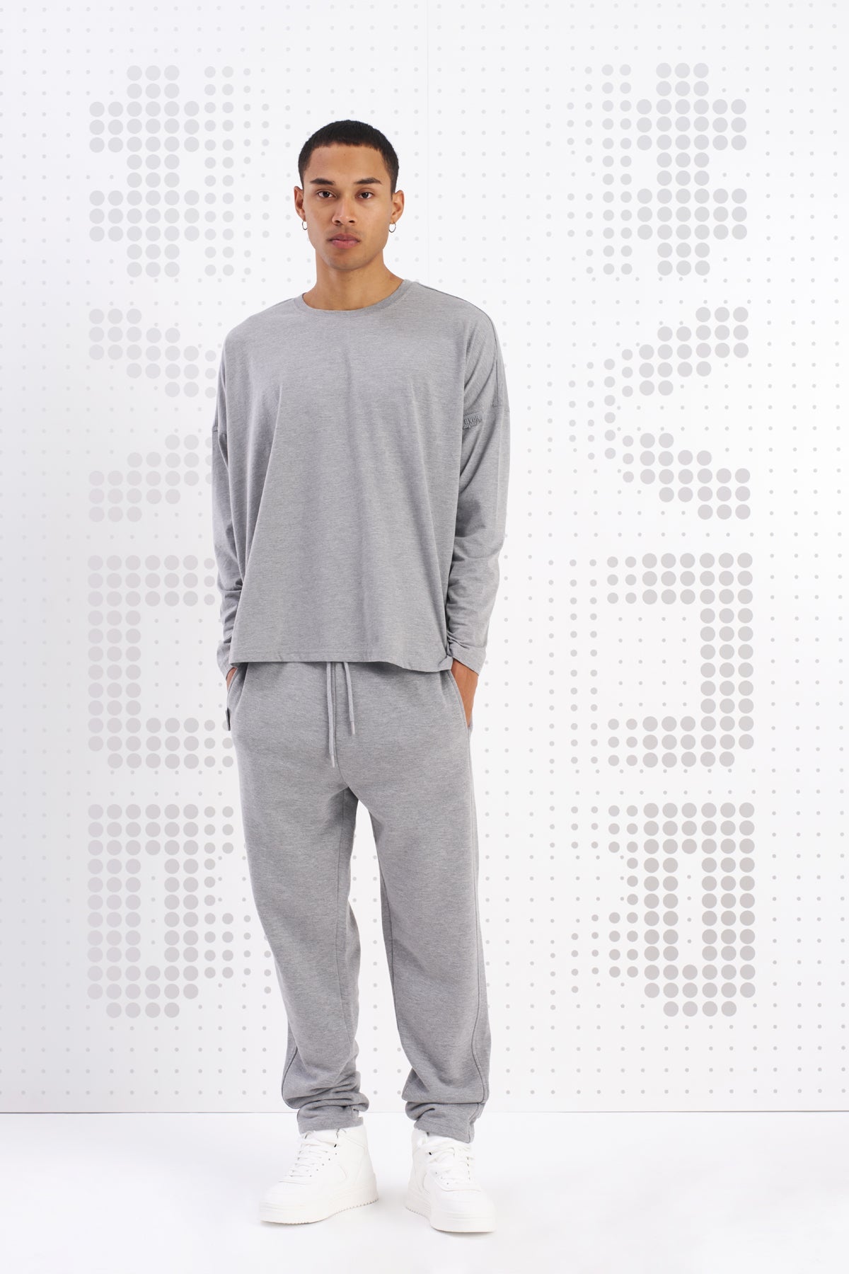 Gri Melanj  Uzun T-shirt Mask