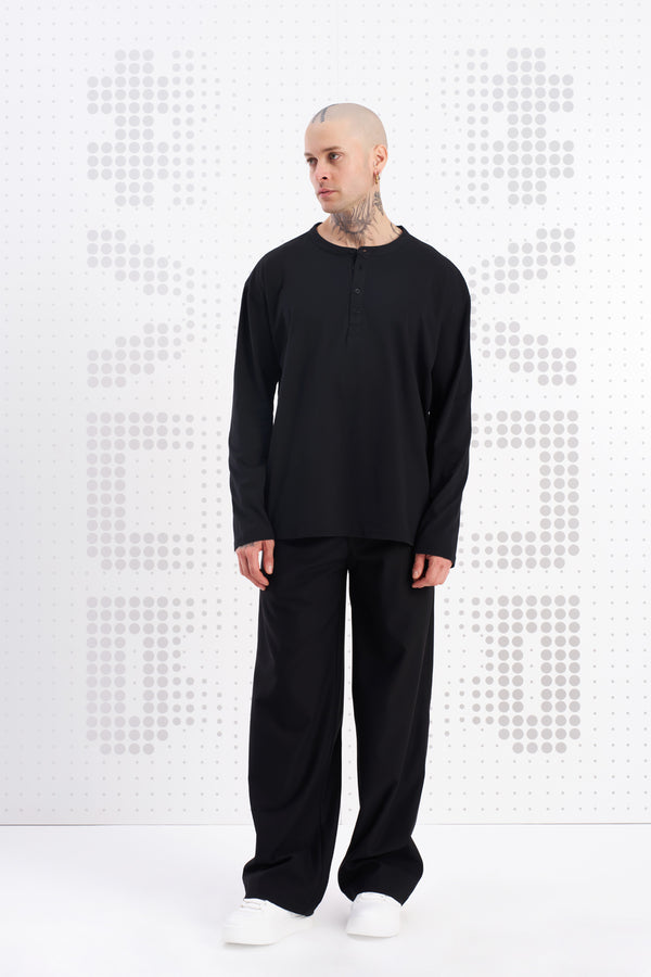 ERKEK SİYAH UZUN T-SHIRT PANTHER