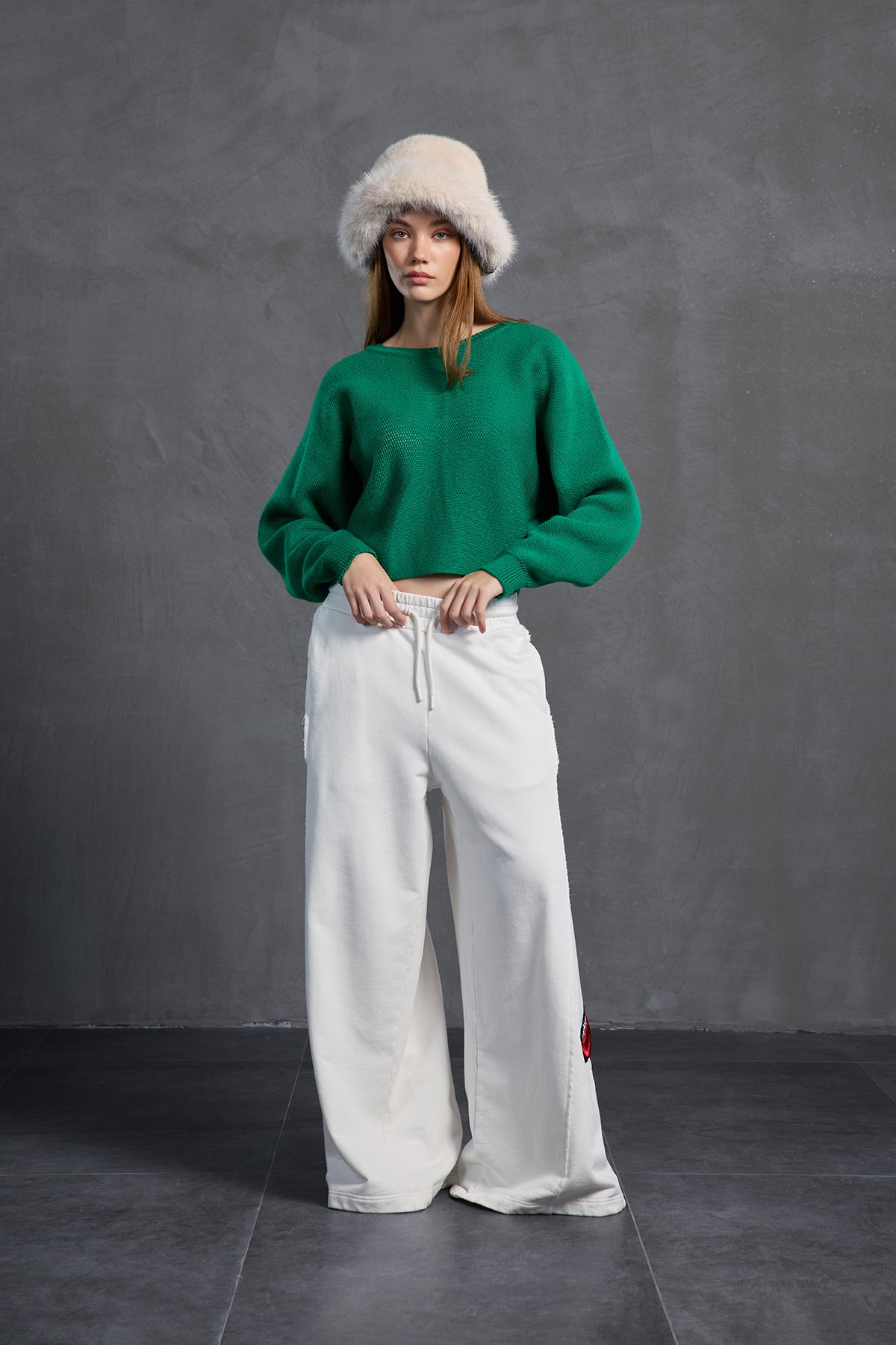 Bej Kürk Görünümlü Bucket Sapka Peter