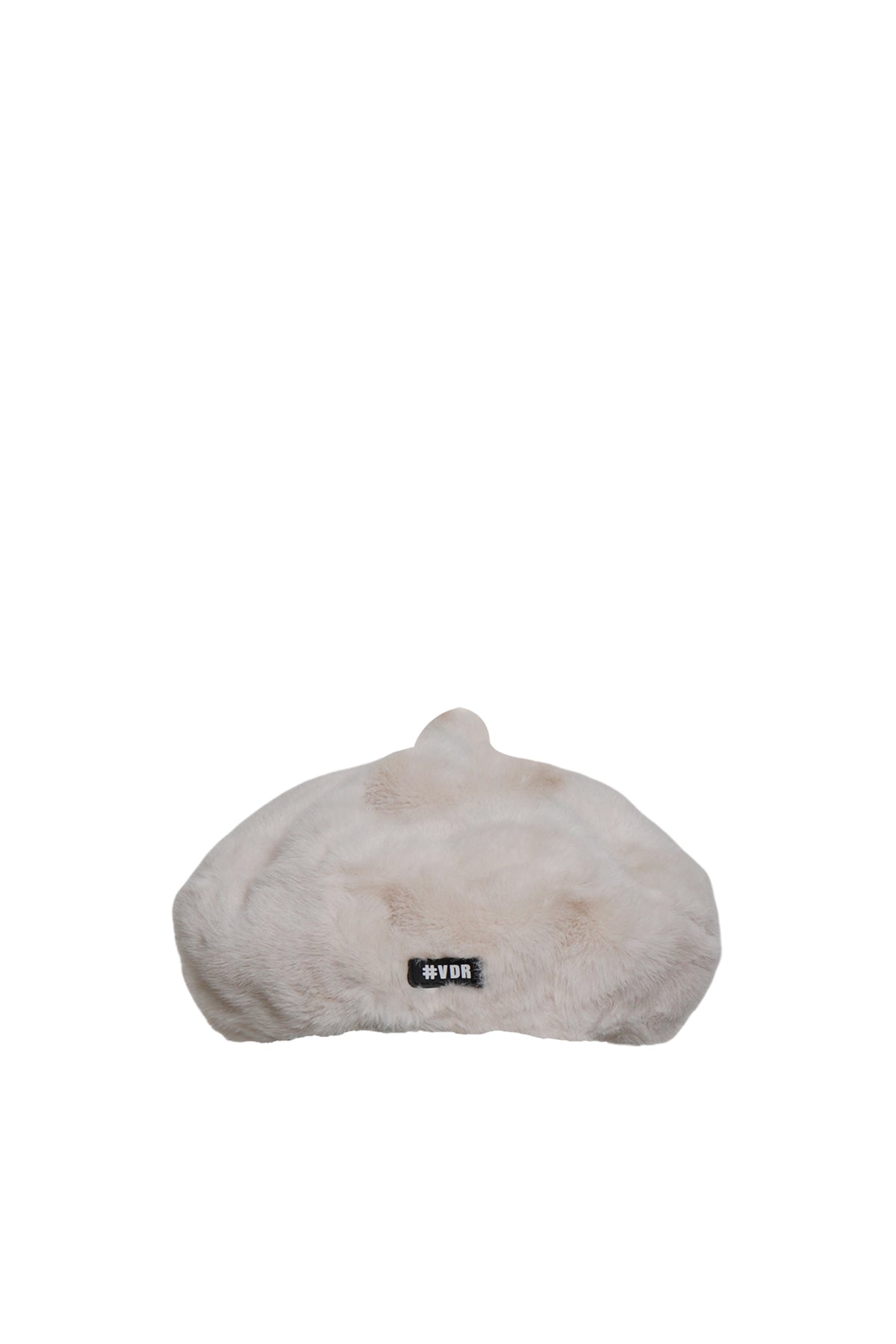 Bej Kürk Görünümlü Beret  Sapka Pof
