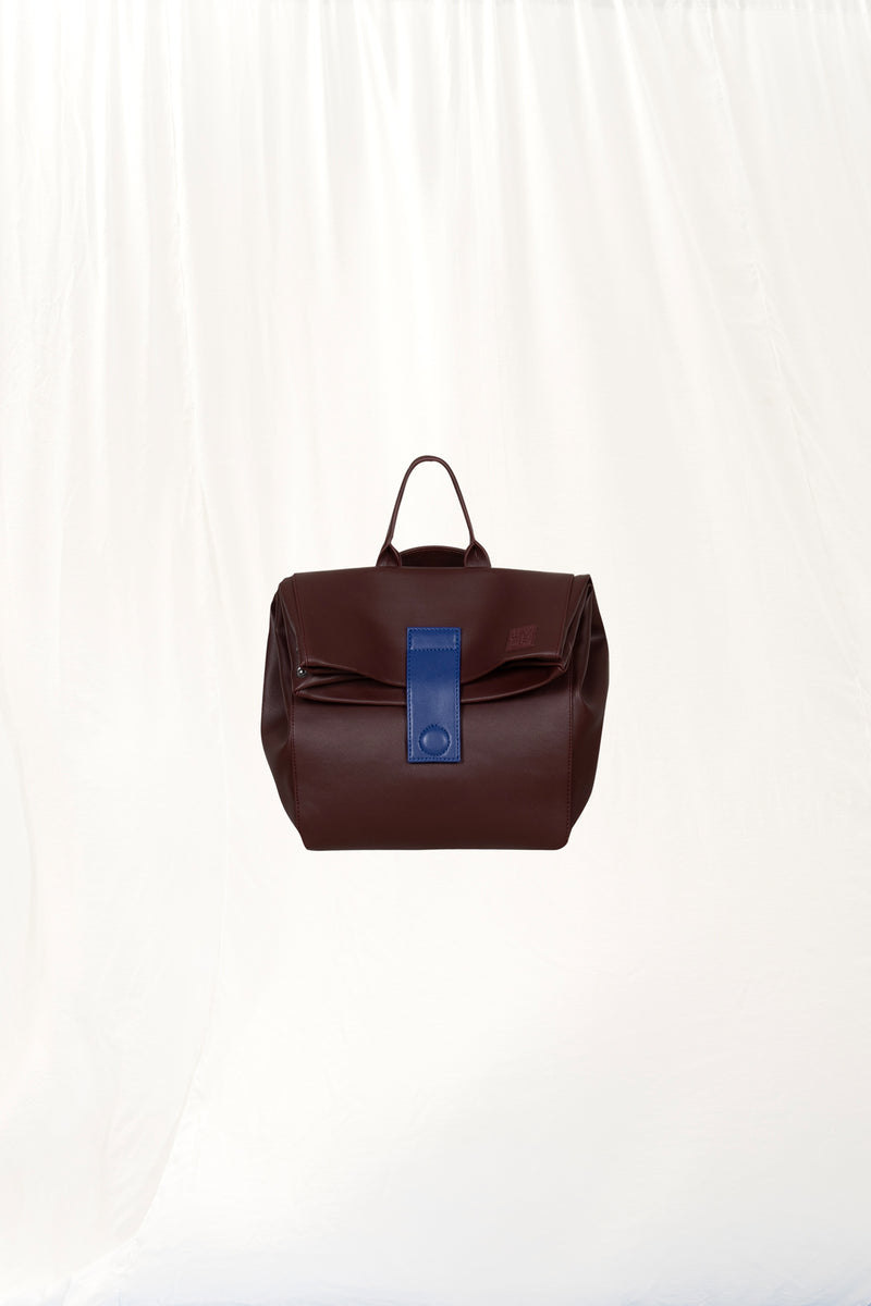 Bordo Deri Mini Tote Çanta Row