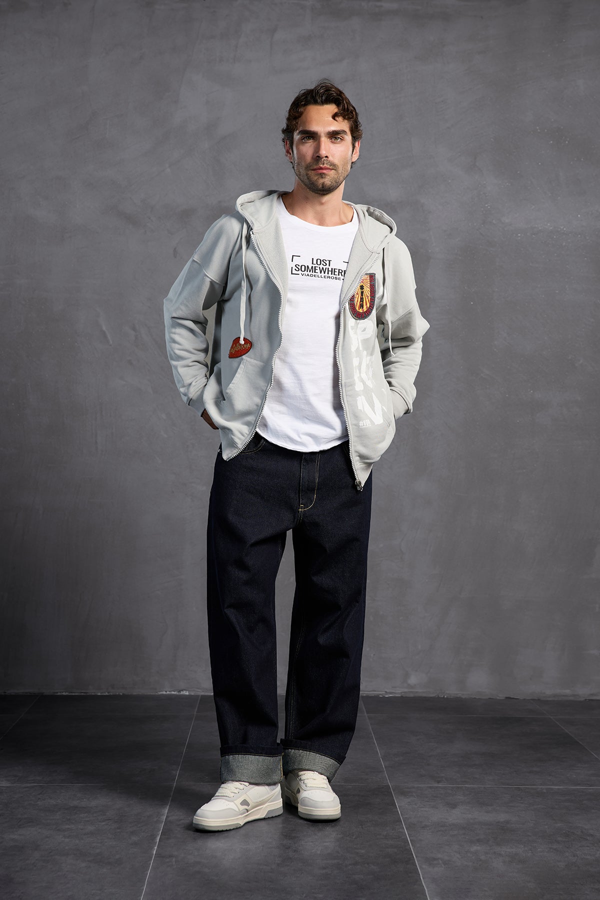 Gri Armalı Kapüşonlu  Sweatshirt 10000