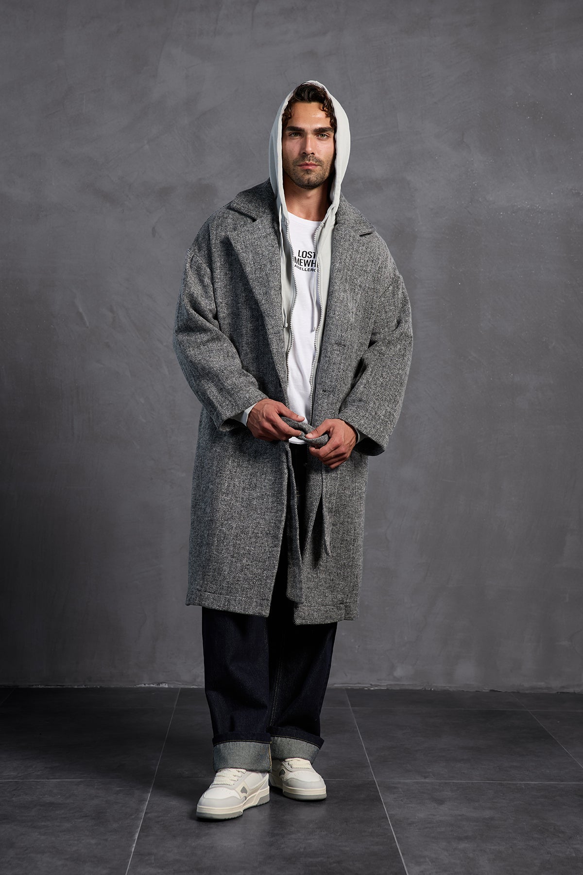 Gri Armalı Kapüşonlu  Sweatshirt 10000