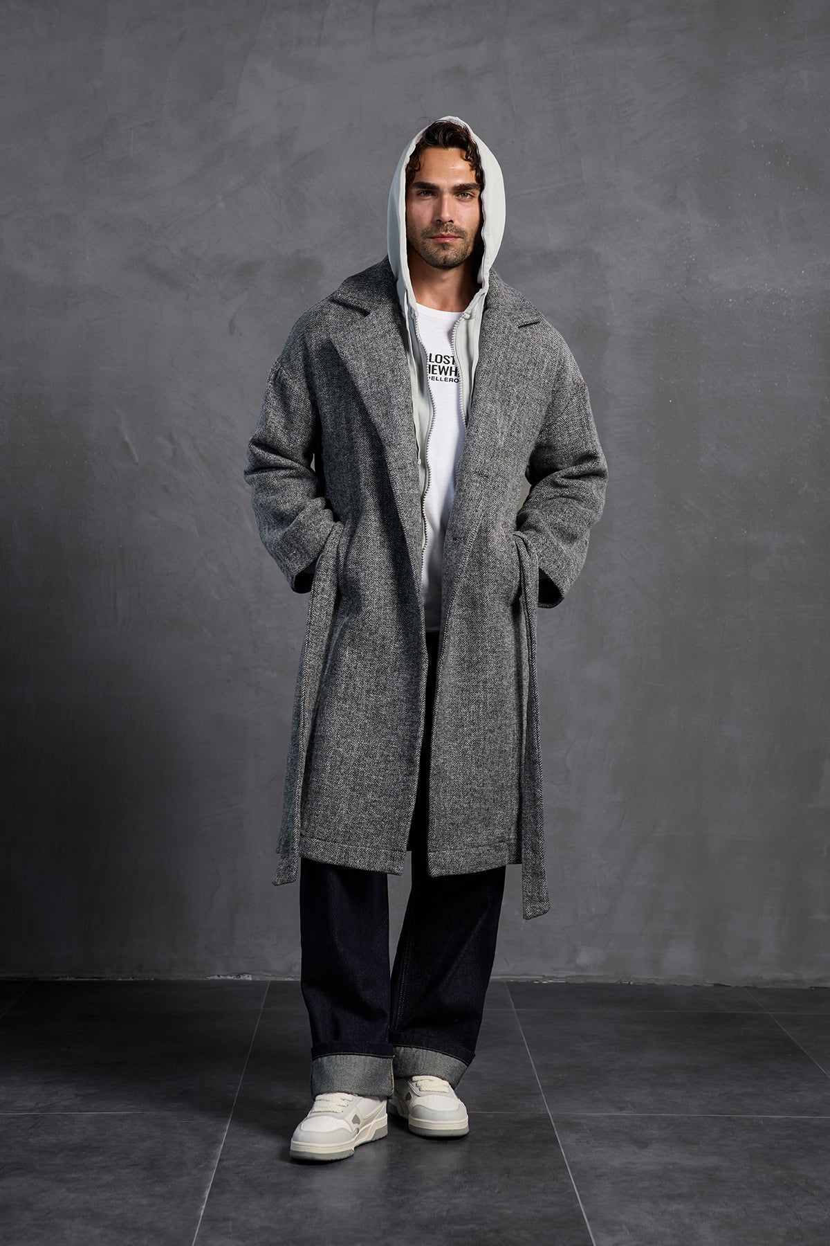 Gri Armalı Kapüşonlu  Sweatshirt 10000