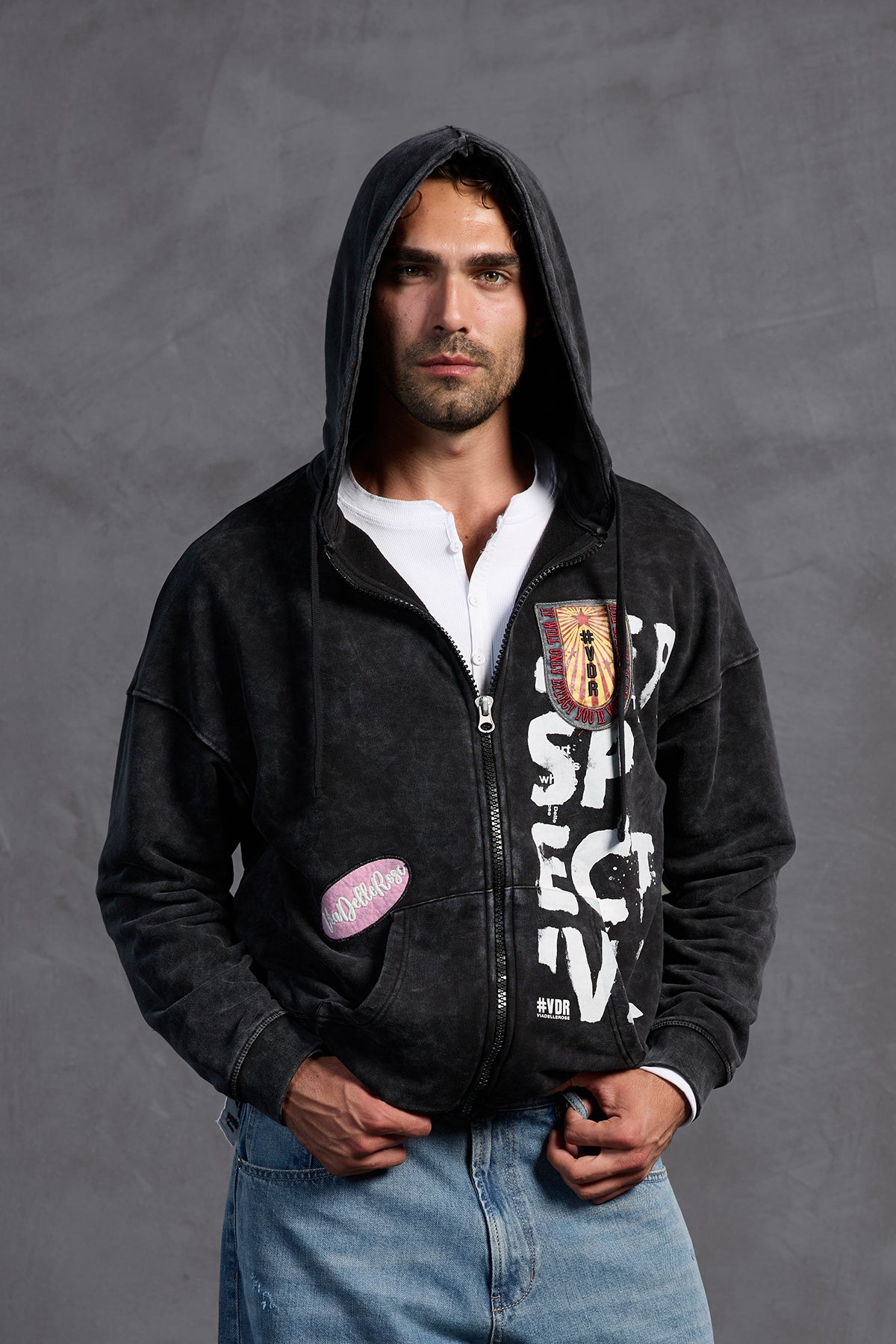 Siyah Armalı Kapüşonlu  Sweatshirt 10000