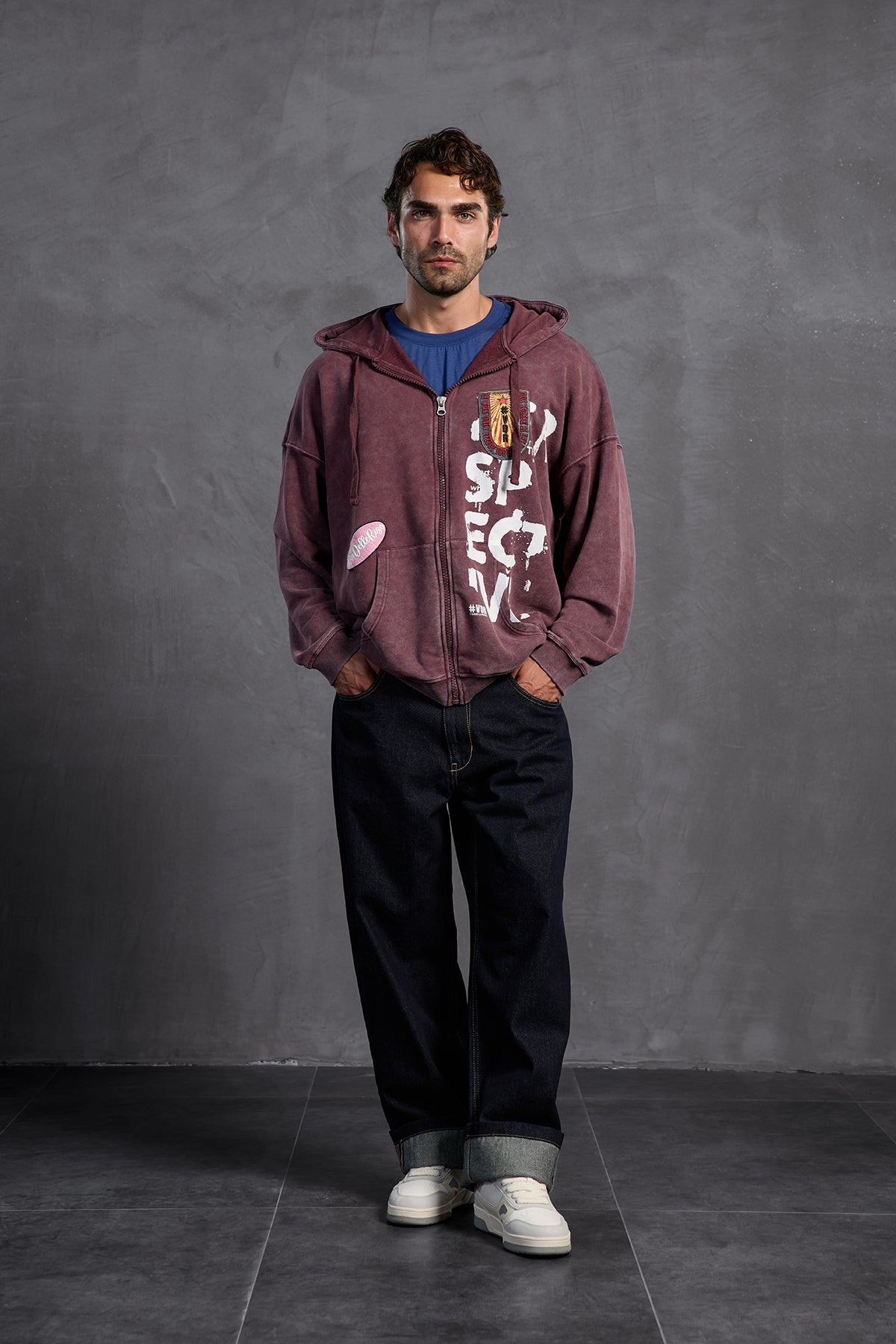 Bordo Armalı Kapüşonlu  Sweatshirt 10000