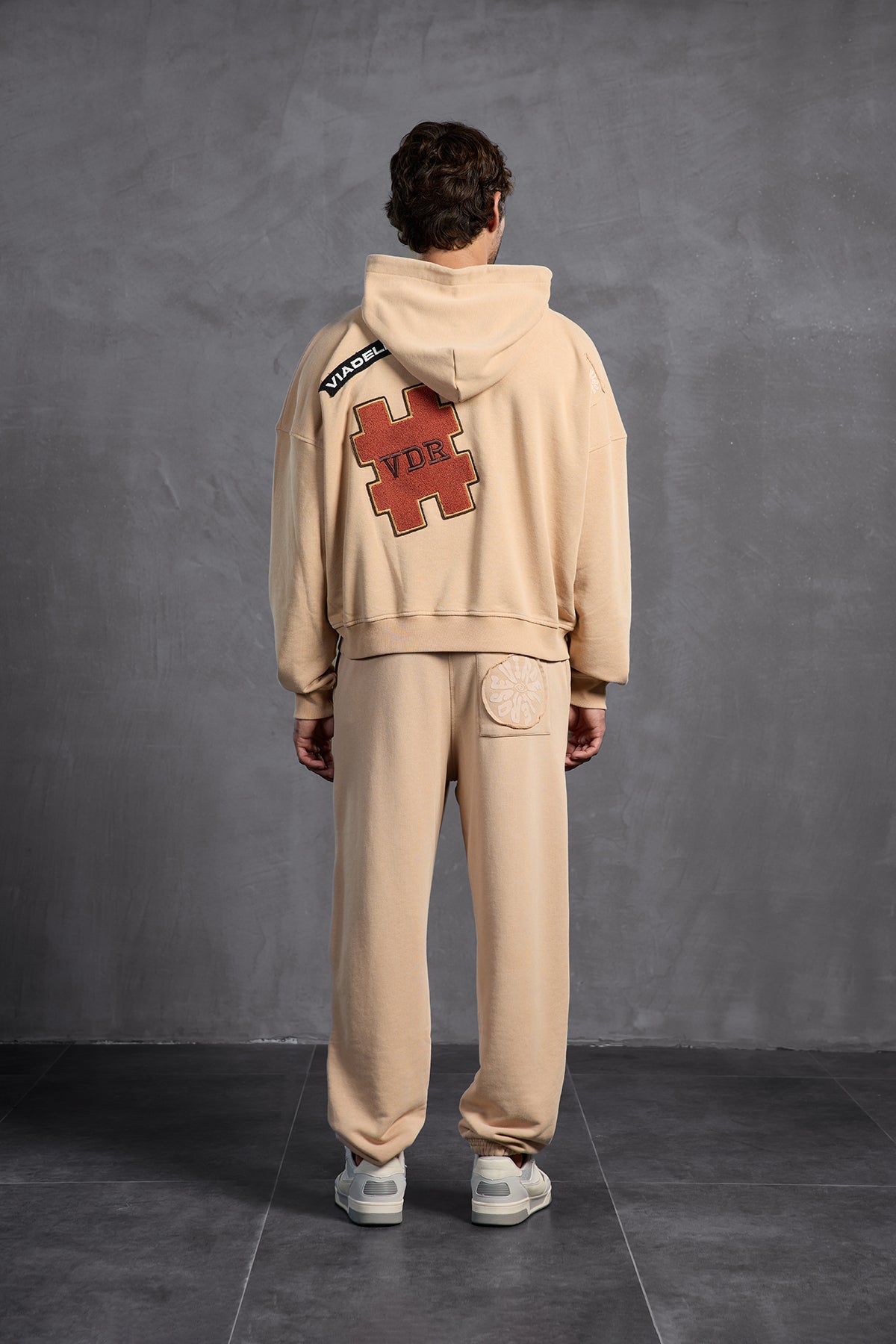 Bej Armalı Kapüşonlu  Sweatshirt 10002