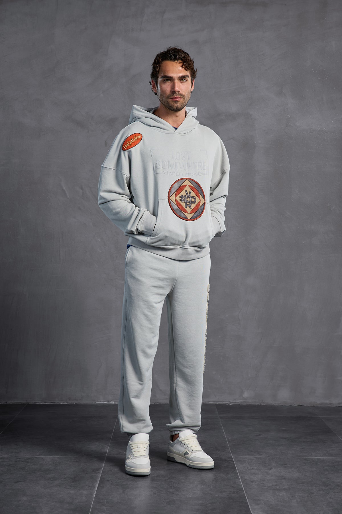 Gri Armalı Kapüşonlu  Sweatshirt 10002