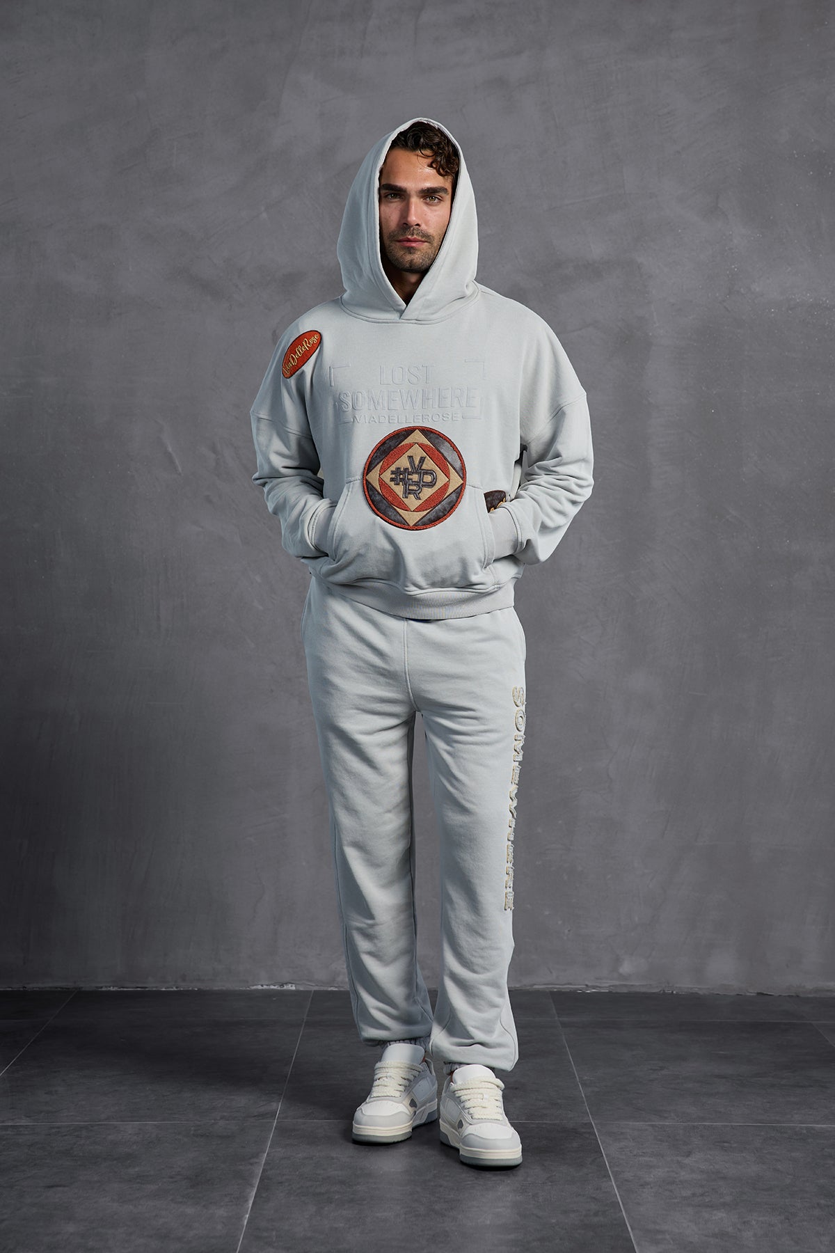 Gri Armalı Kapüşonlu  Sweatshirt 10002