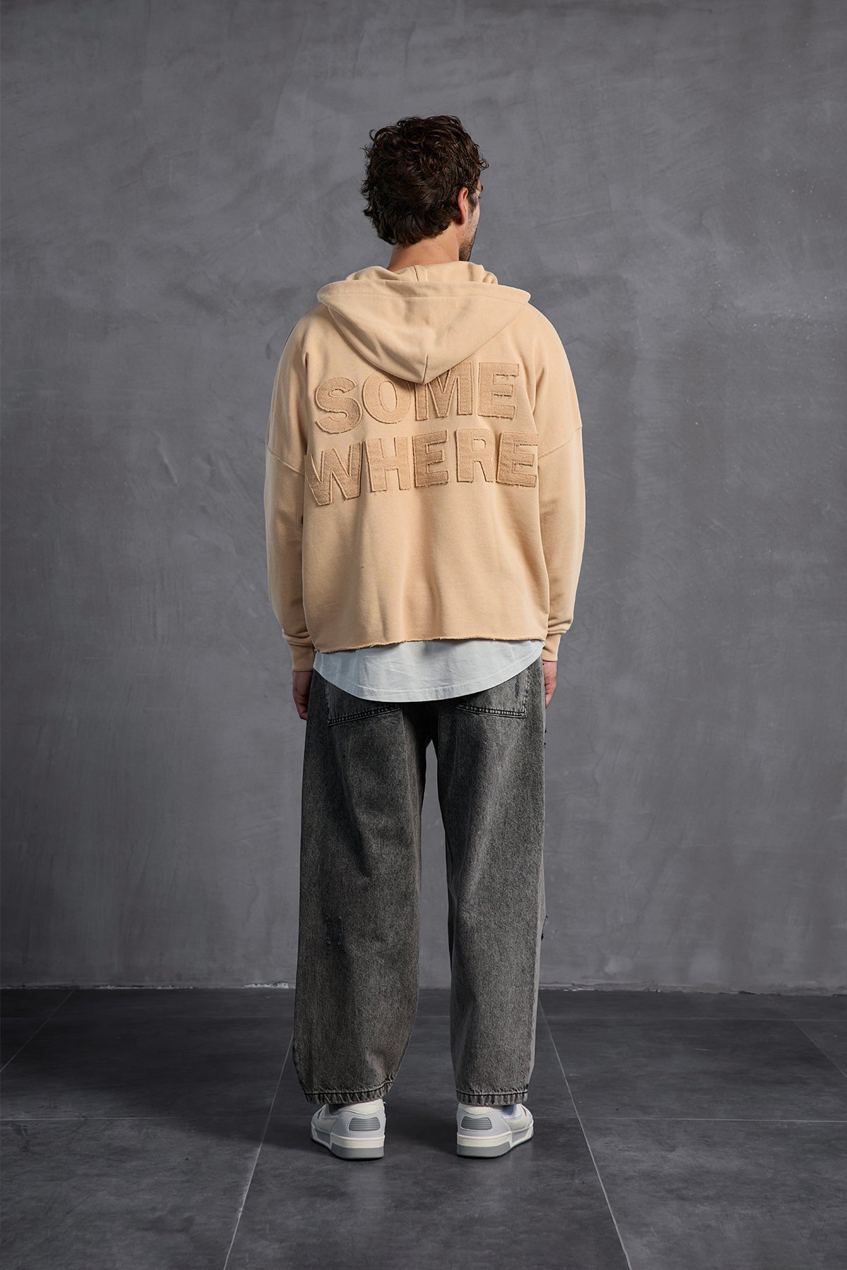 Bej Armalı Kapüşonlu   Sweatshirt 10003