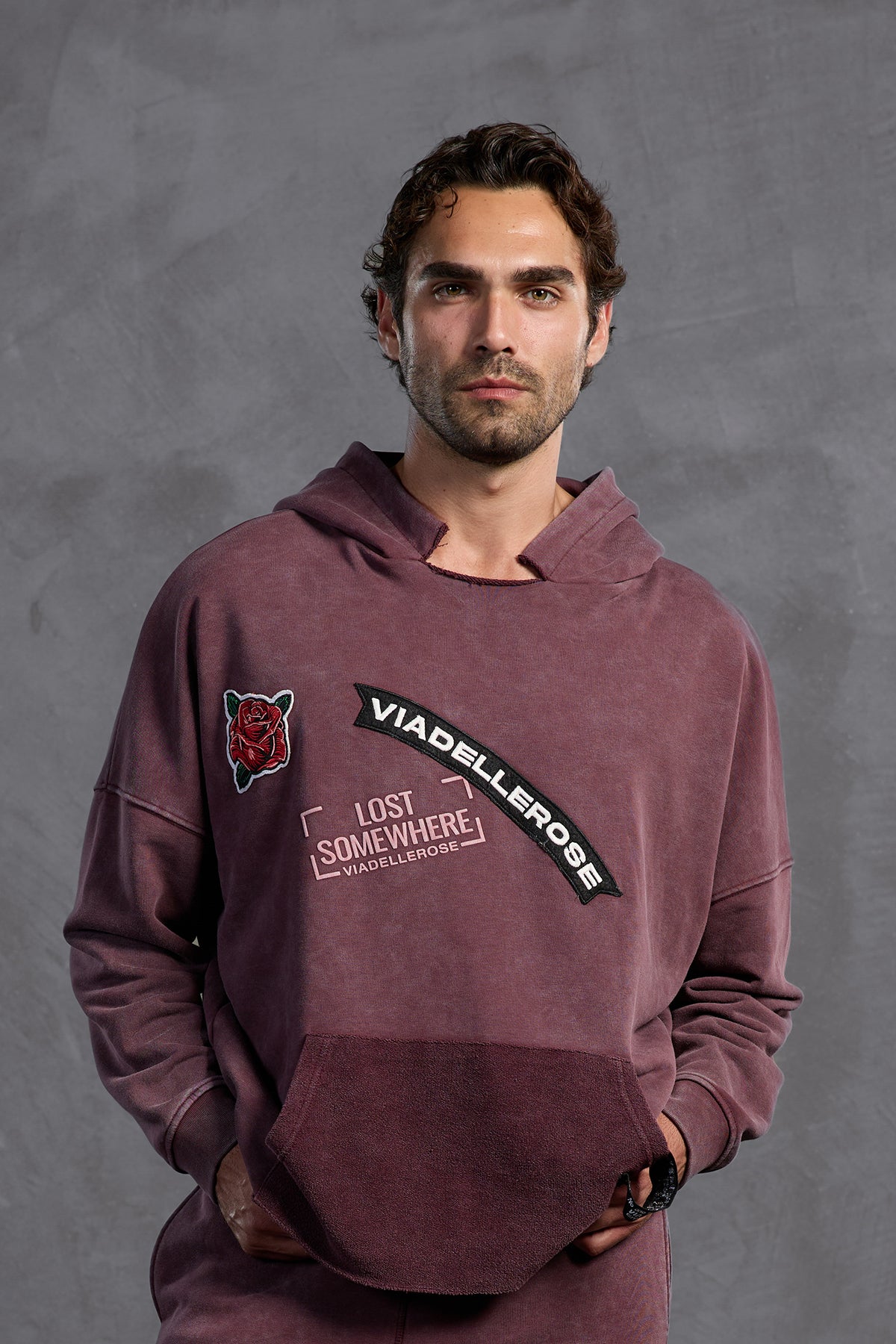 Bordo Armalı Kapüşonlu   Sweatshirt 10003