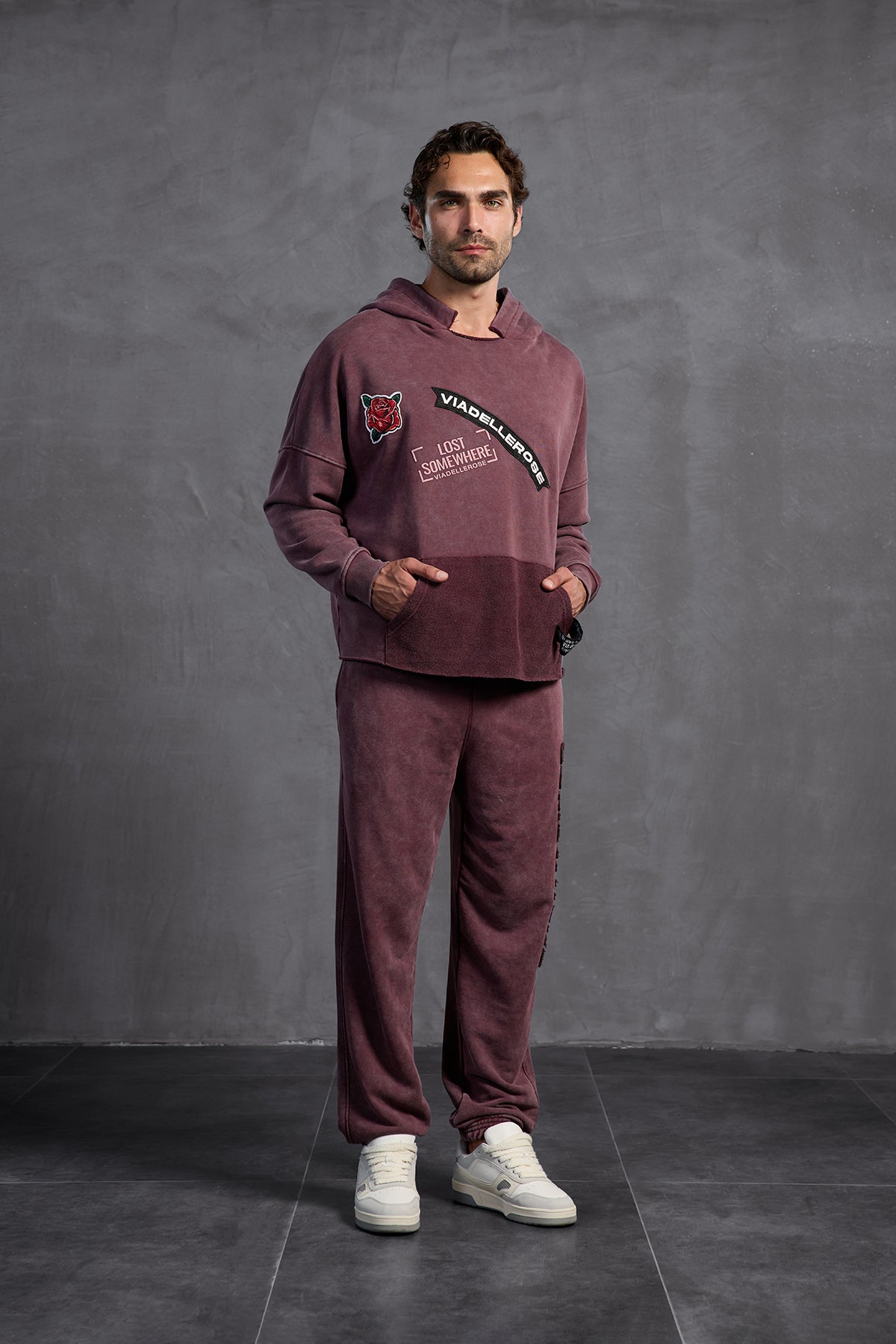 Bordo Armalı Kapüşonlu   Sweatshirt 10003