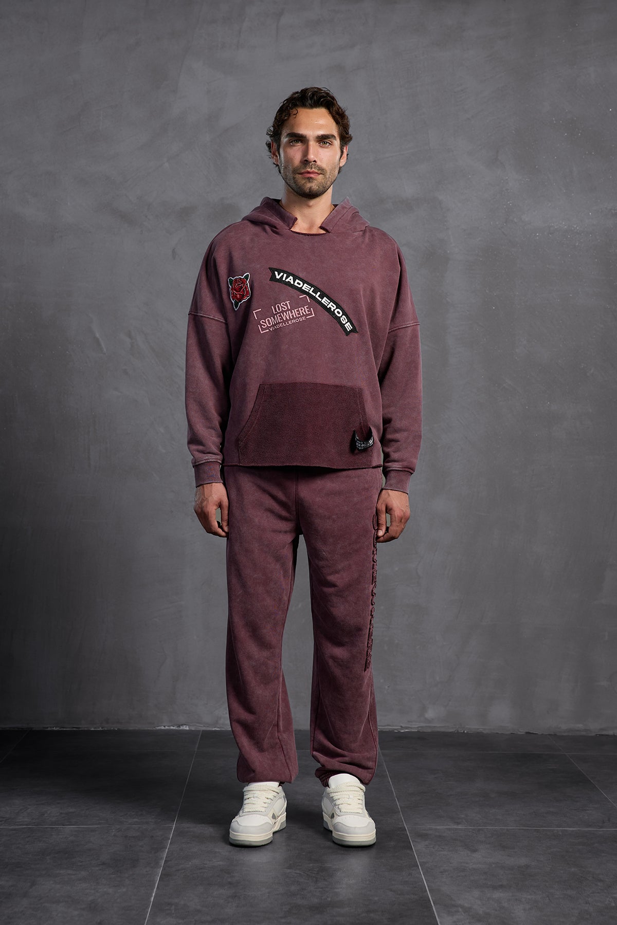 Bordo Armalı Kapüşonlu   Sweatshirt 10003