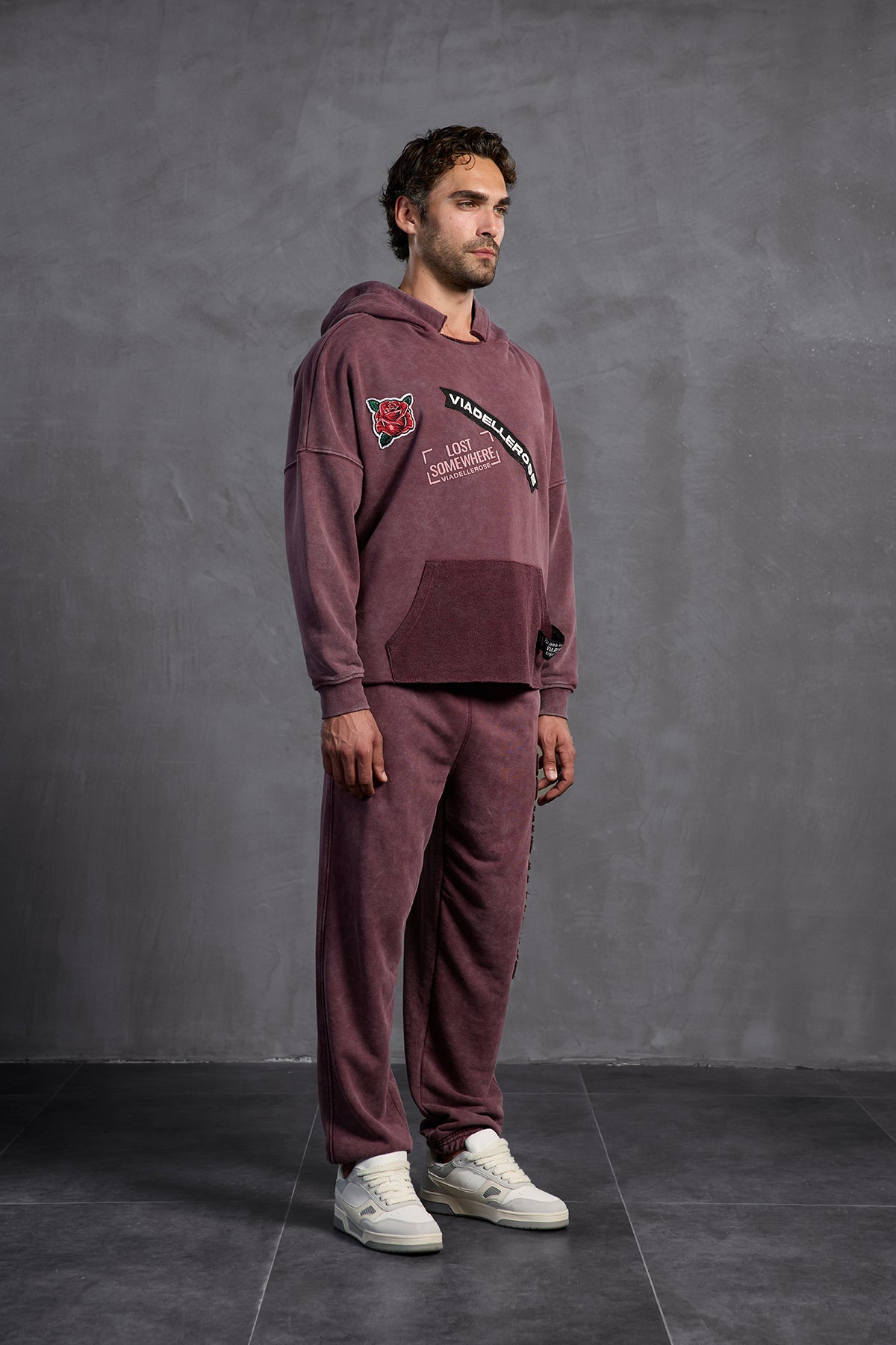 Bordo Armalı Kapüşonlu   Sweatshirt 10003
