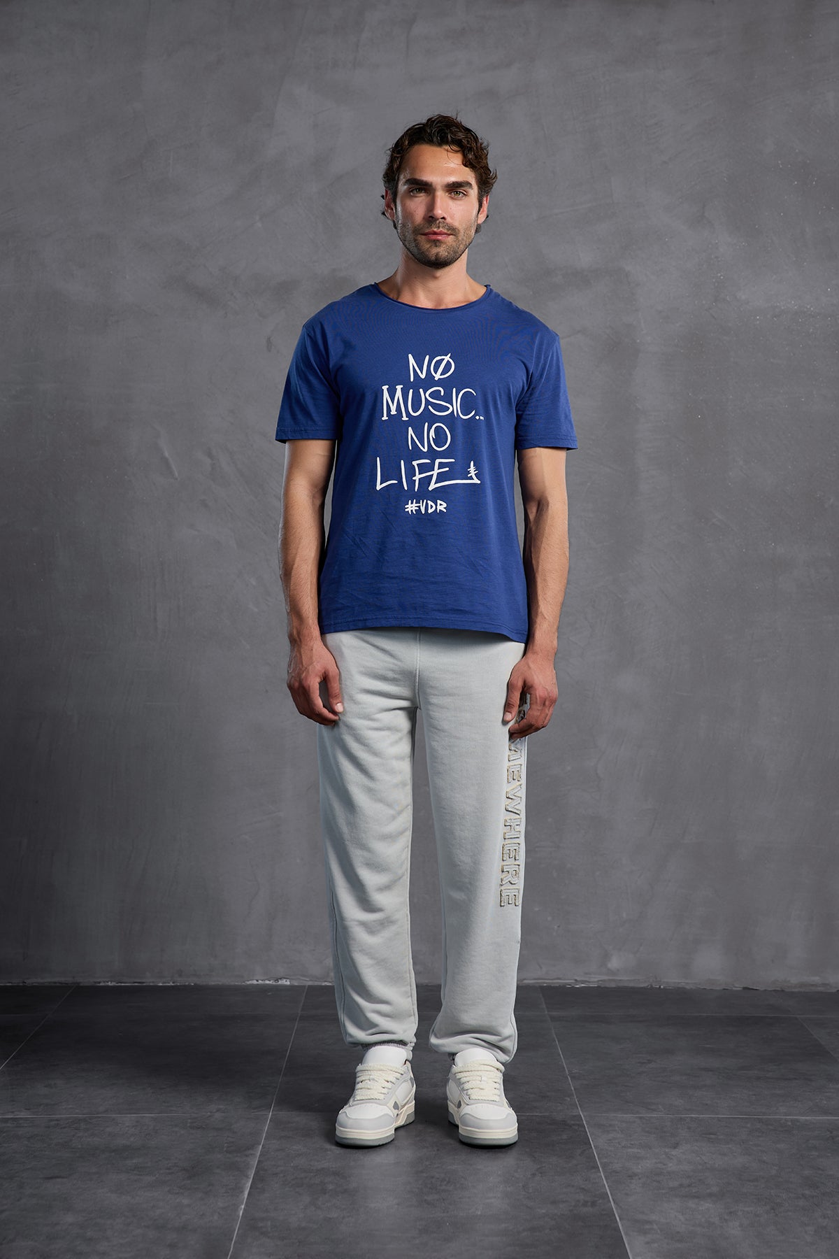 Mavi Bisiklet Yaka Baskılı  T-Shirt 10009