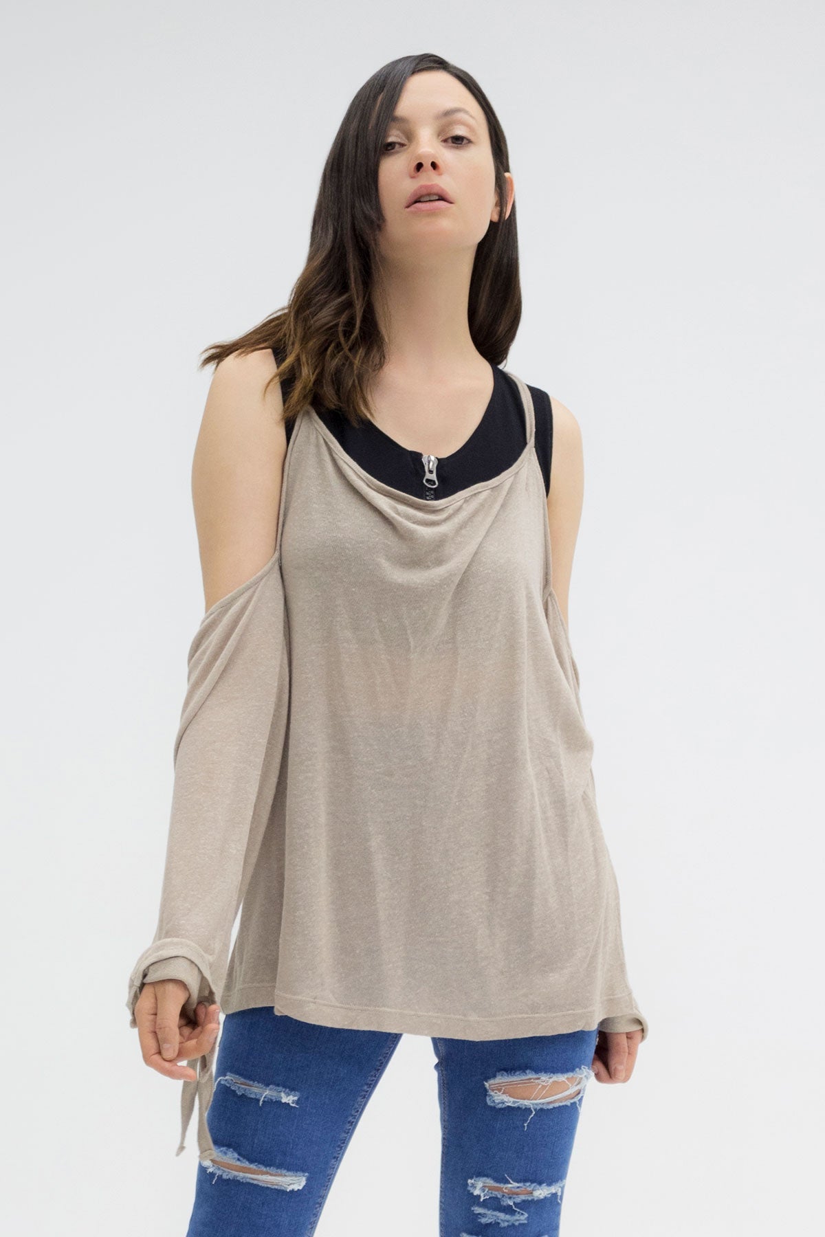 Bej  Uzun T-shirt 3110