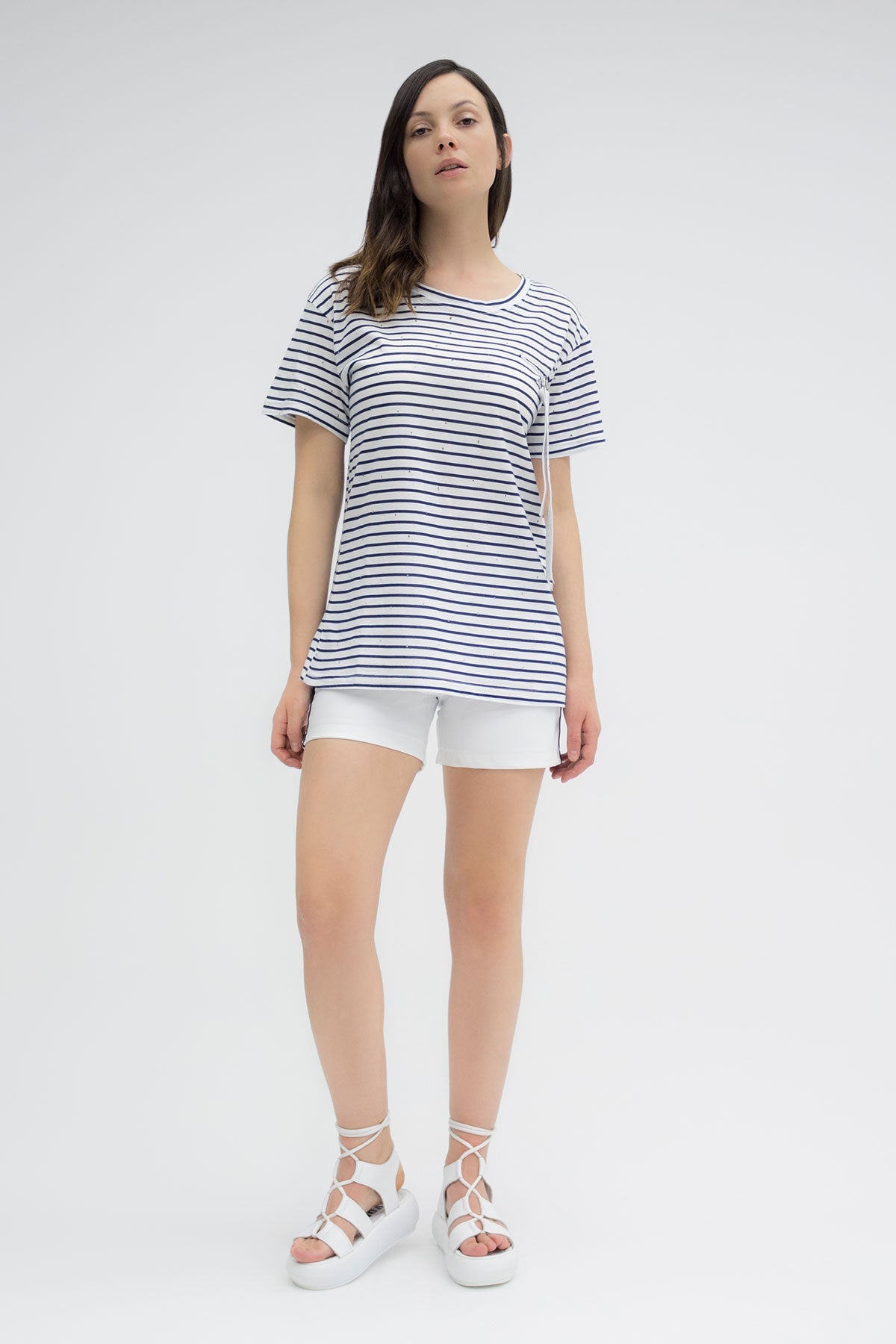 Beyaz Siyah  T-shirt 3425