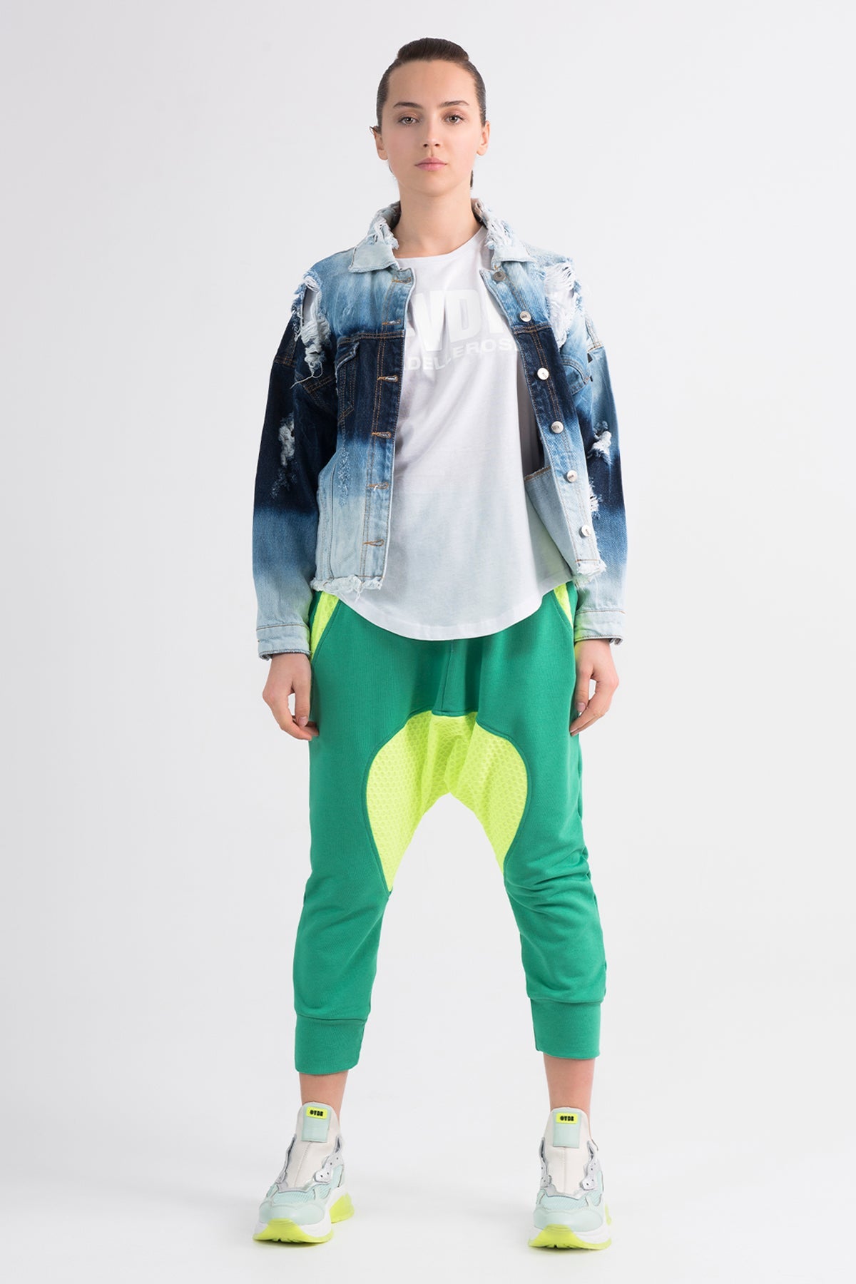 Yesil Sari Neon  Pantolon 7094