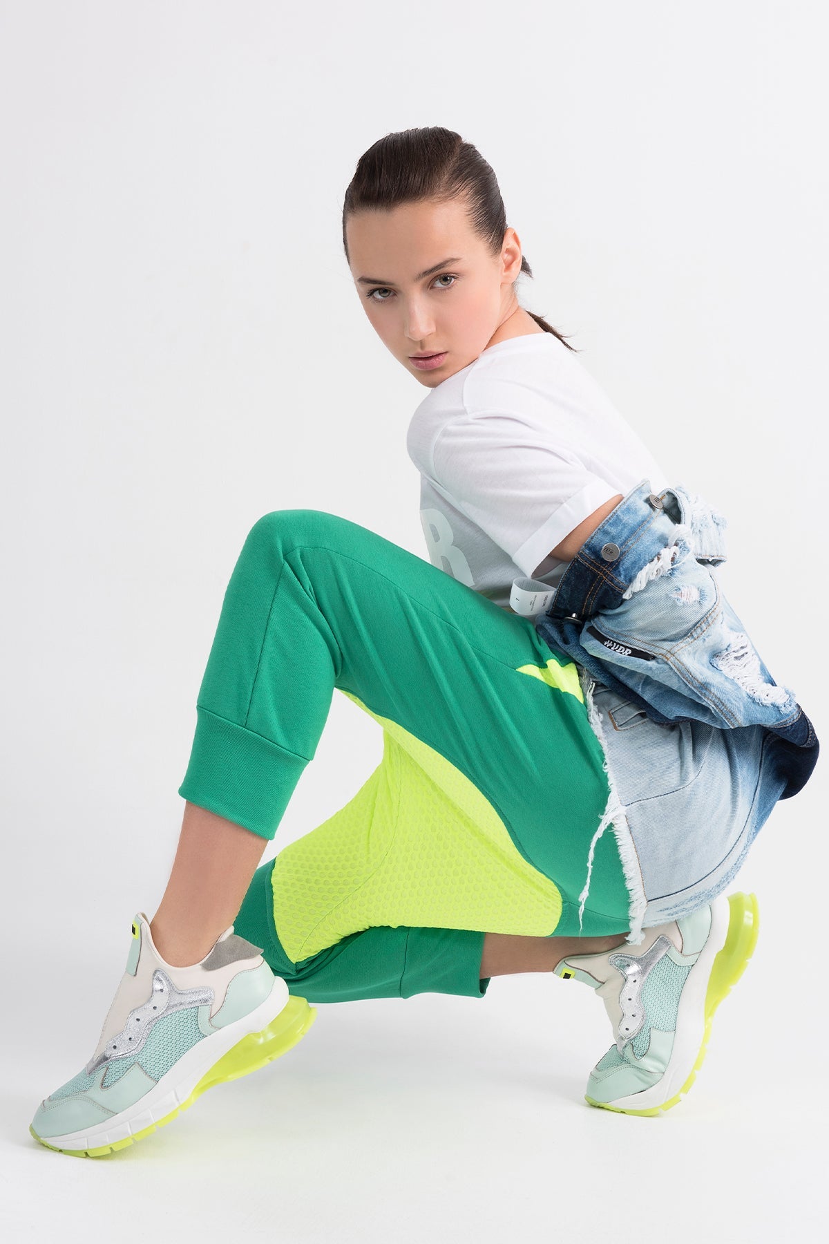 Yesil Sari Neon  Pantolon 7094