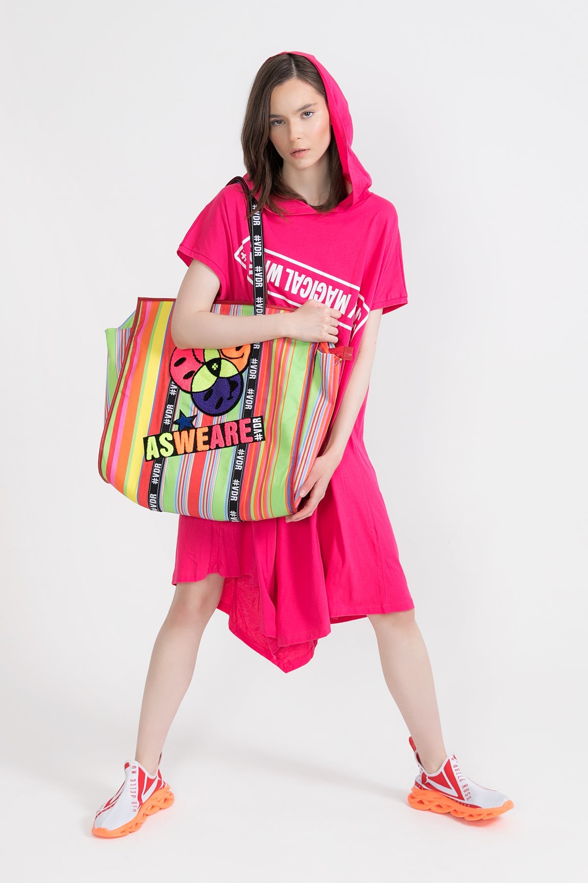 Koyu Pembe  Elbise 9448