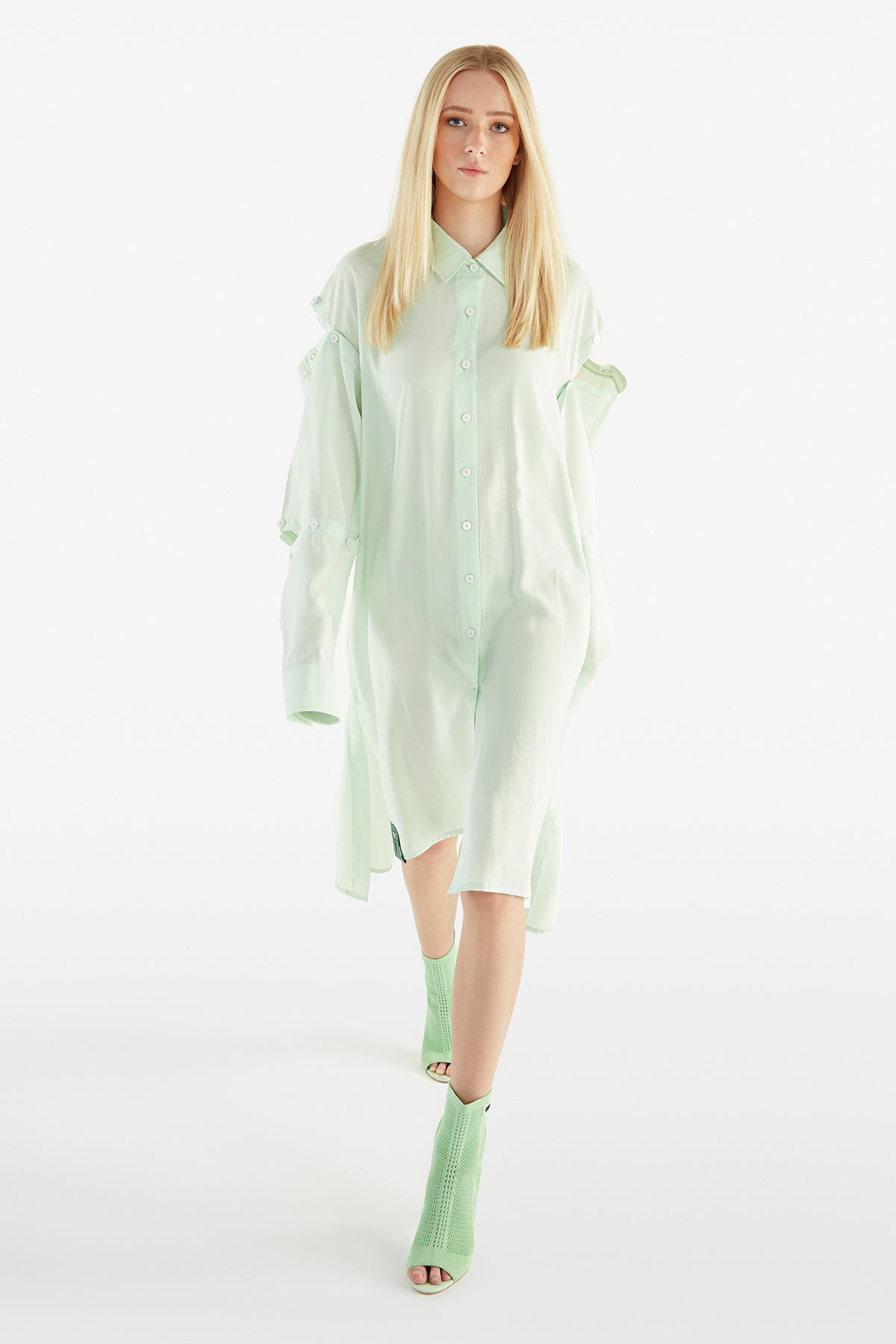 Pastel Yesil  Elbise 11059