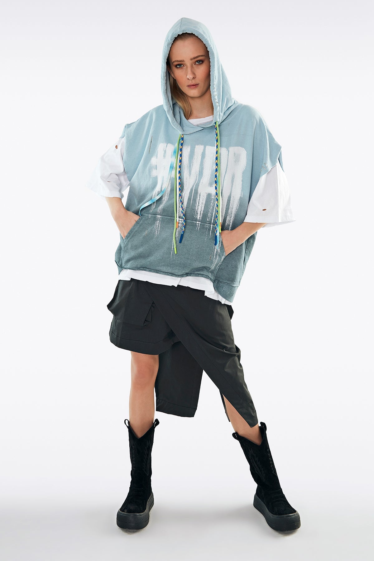 Açik Mavi Gri  Sweatshirt 11387